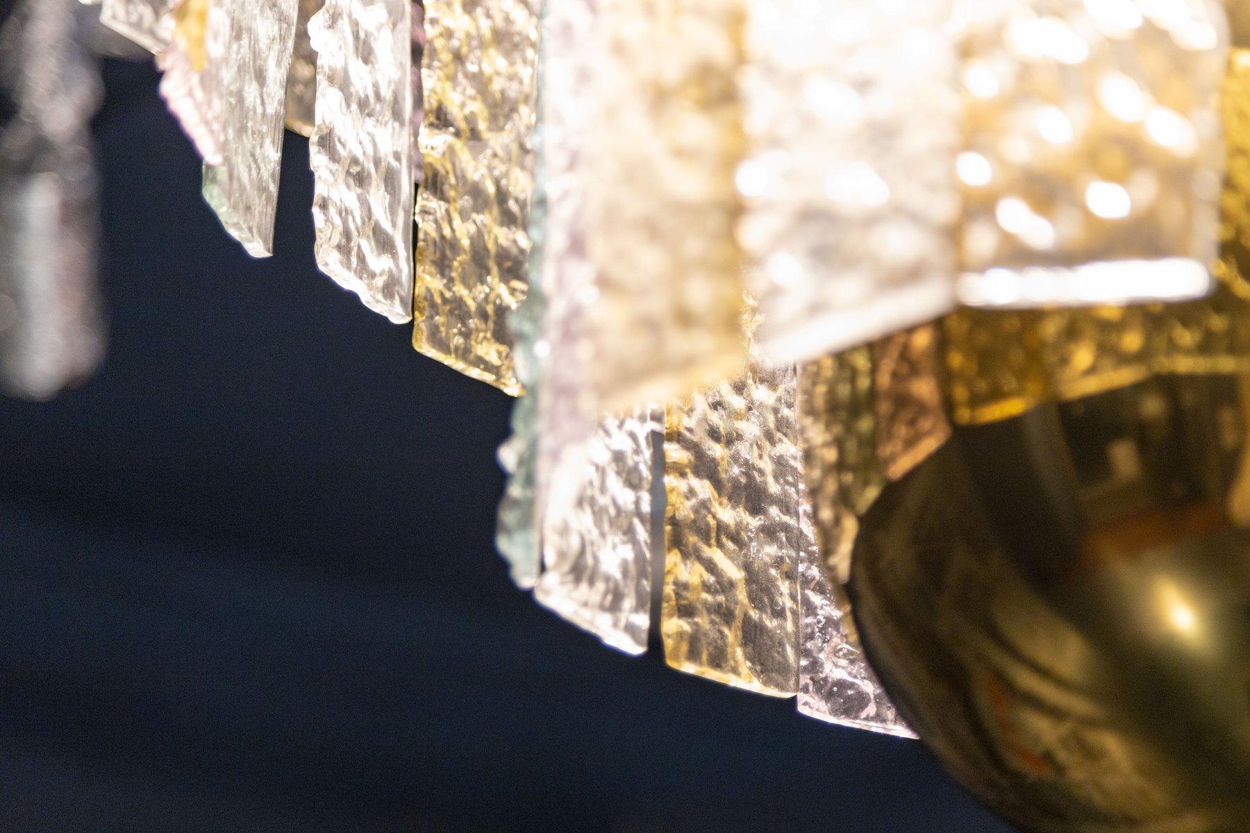 Big Arredoluce with Venini color glass chandelier '60s For Sale 6
