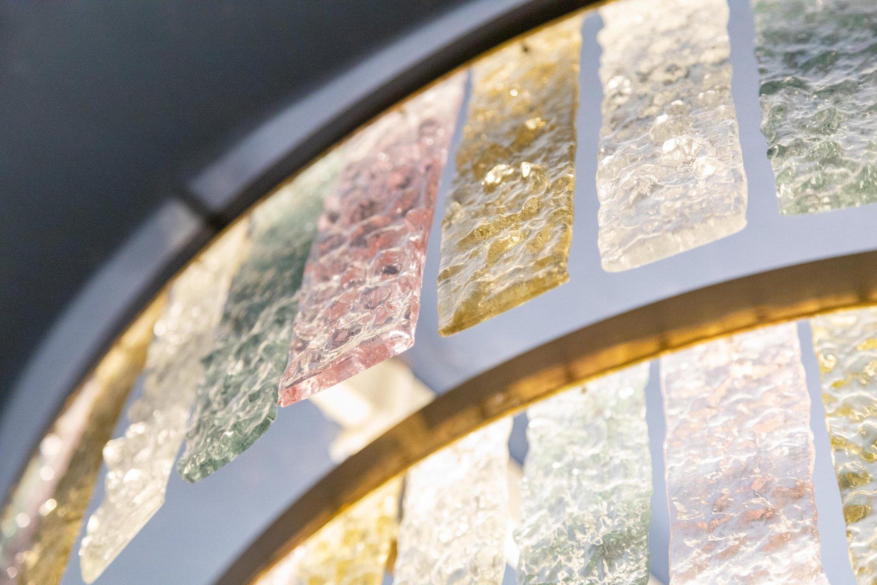 Grand lustre Arredoluce avec verre coloré Venini '60s en vente 2