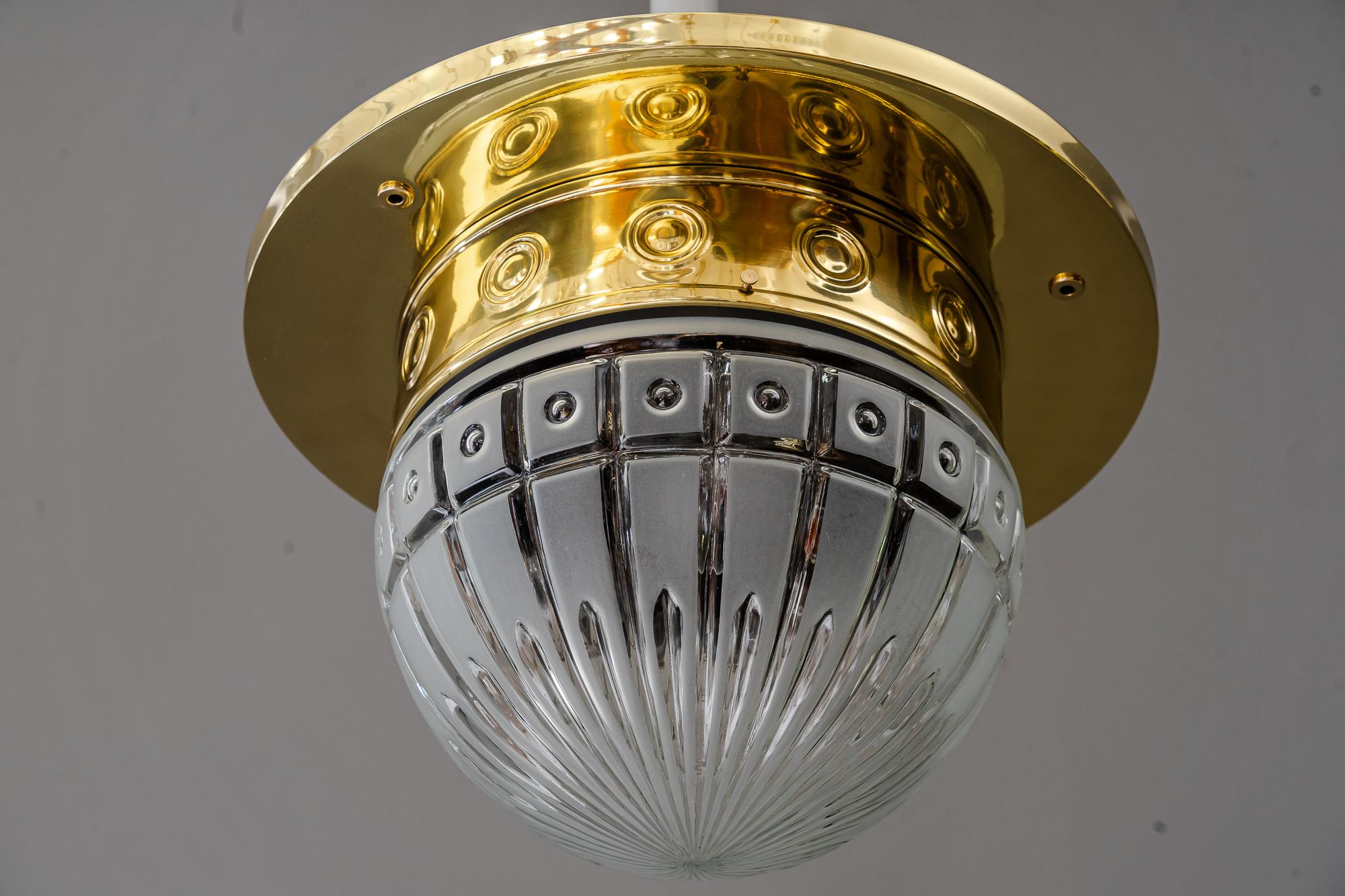 Big Art Deco Ceiling Lamp Vienna Around 1920s 13