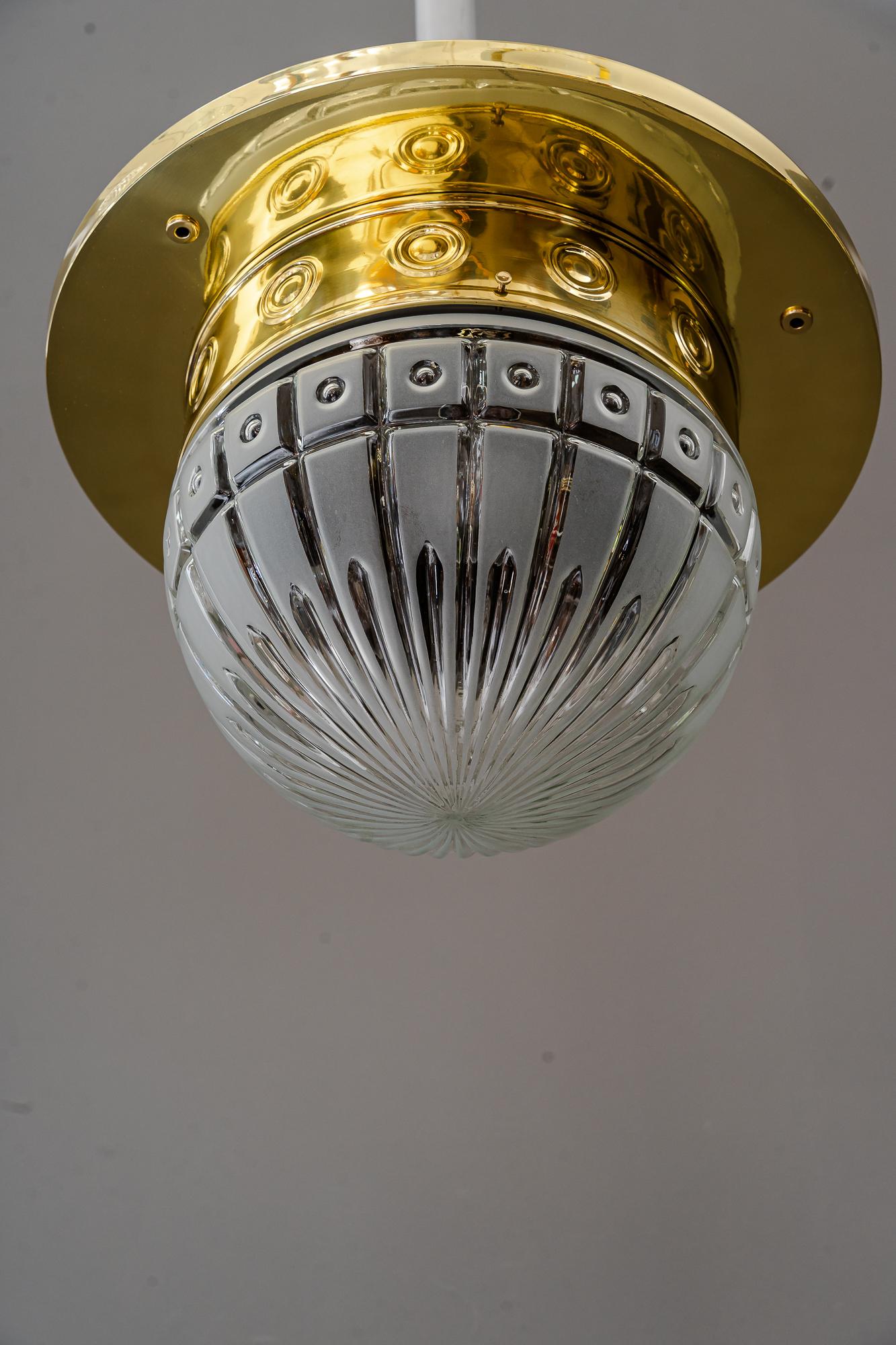 Big Art Deco Ceiling Lamp Vienna Around 1920s 14