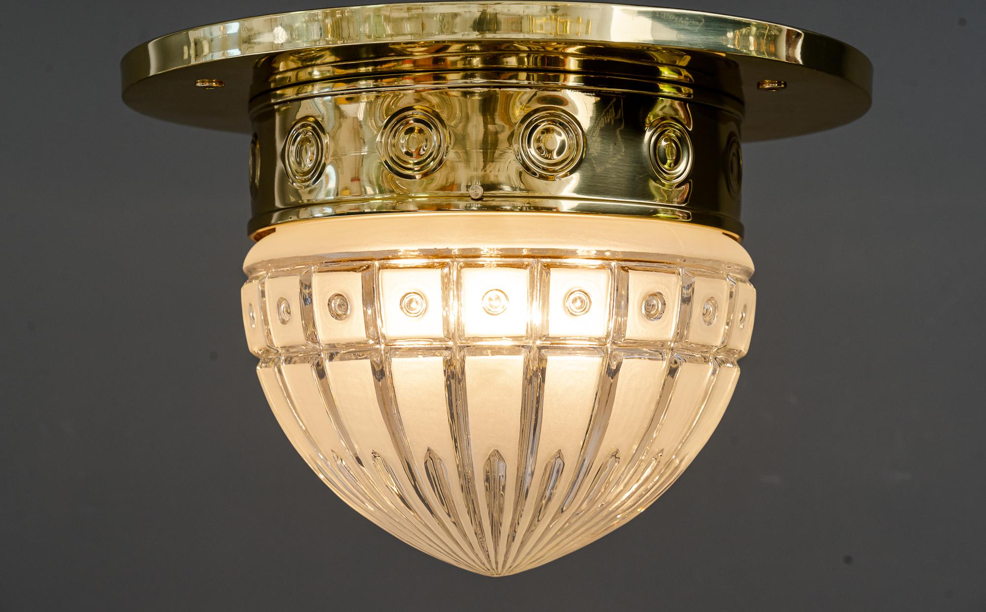 Big Art Deco Ceiling Lamp Vienna Around 1920s 15