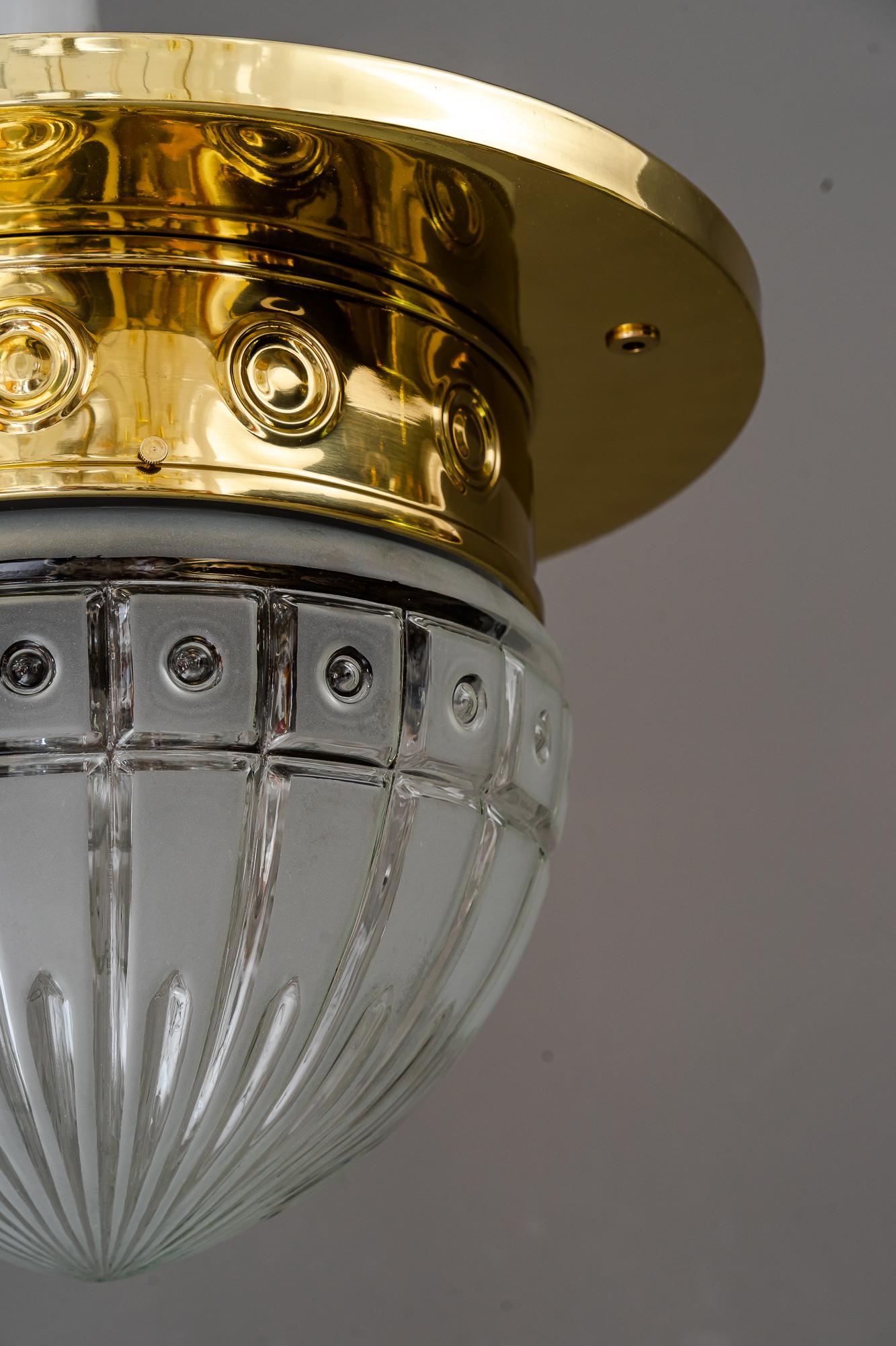 Austrian Big Art Deco Ceiling Lamp Vienna Around 1920s