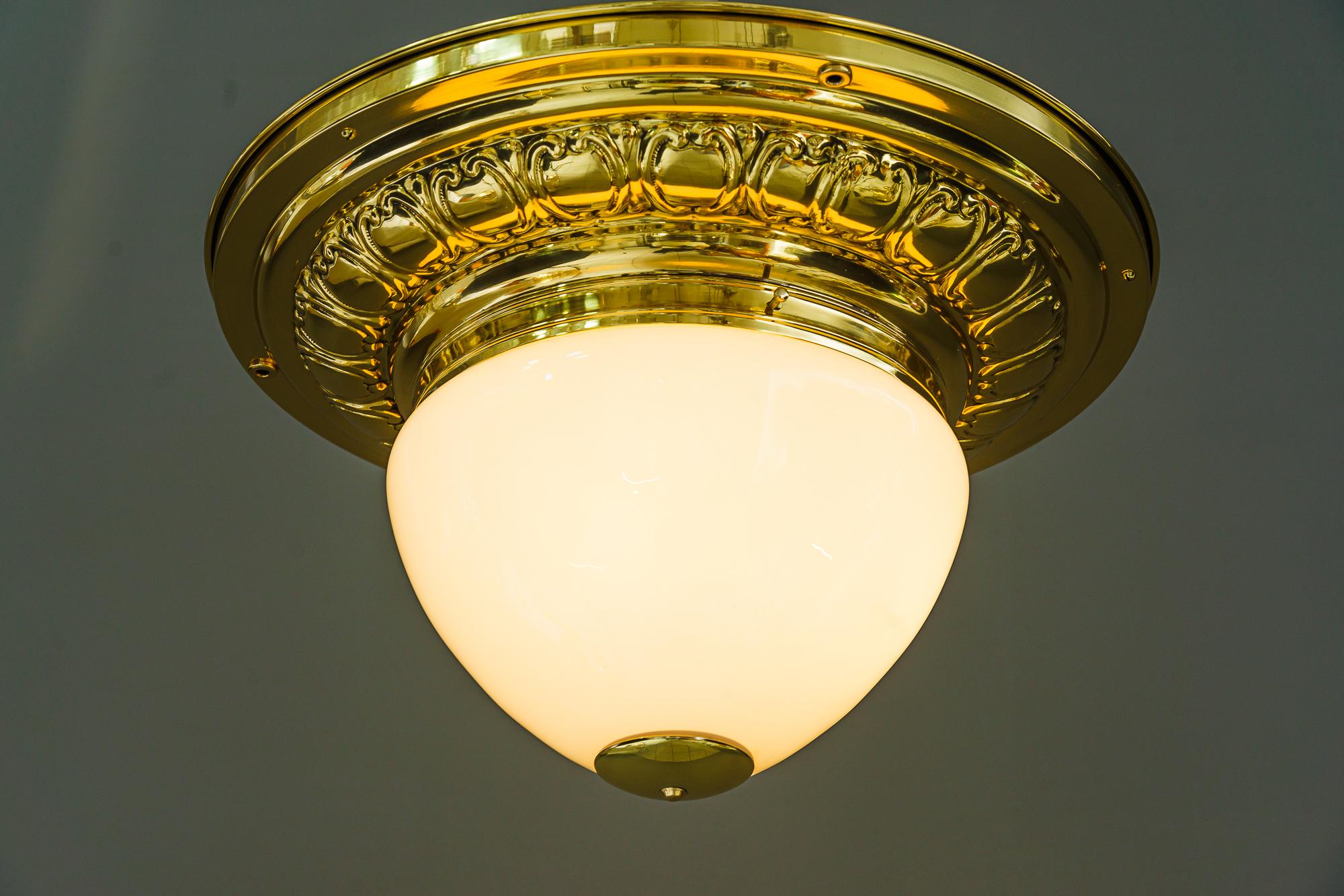 Early 20th Century Big art deco ceiling lamp vienna around 1920s For Sale