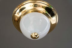 Big Art Deco Ceiling lamp with opal glass shade vienna around 1920s