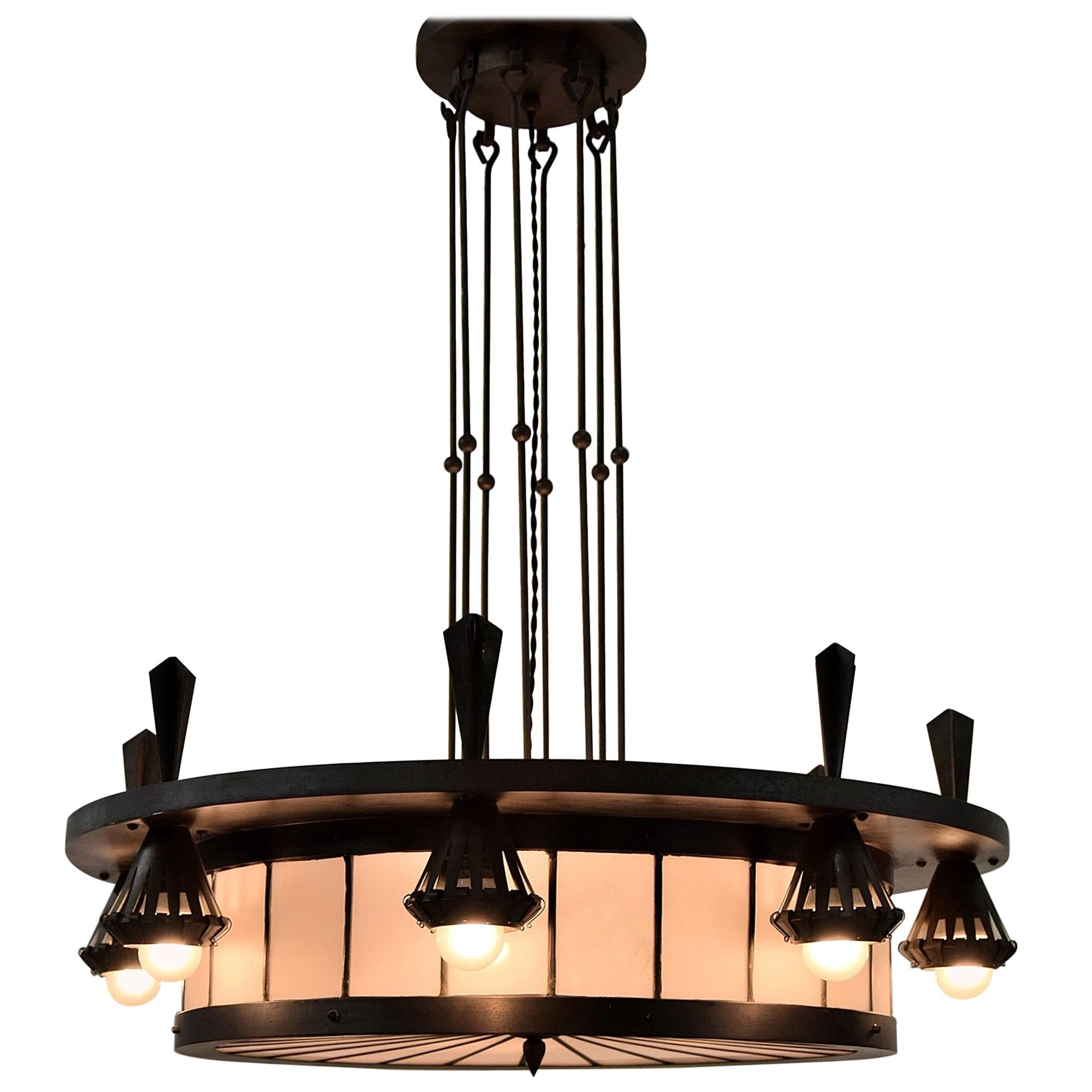 Grand lustre Art déco de Winkelman et van der Bijl Amsterdam en vente