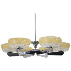 Big Art Deco Chandelier, Czechoslovakia, 1930