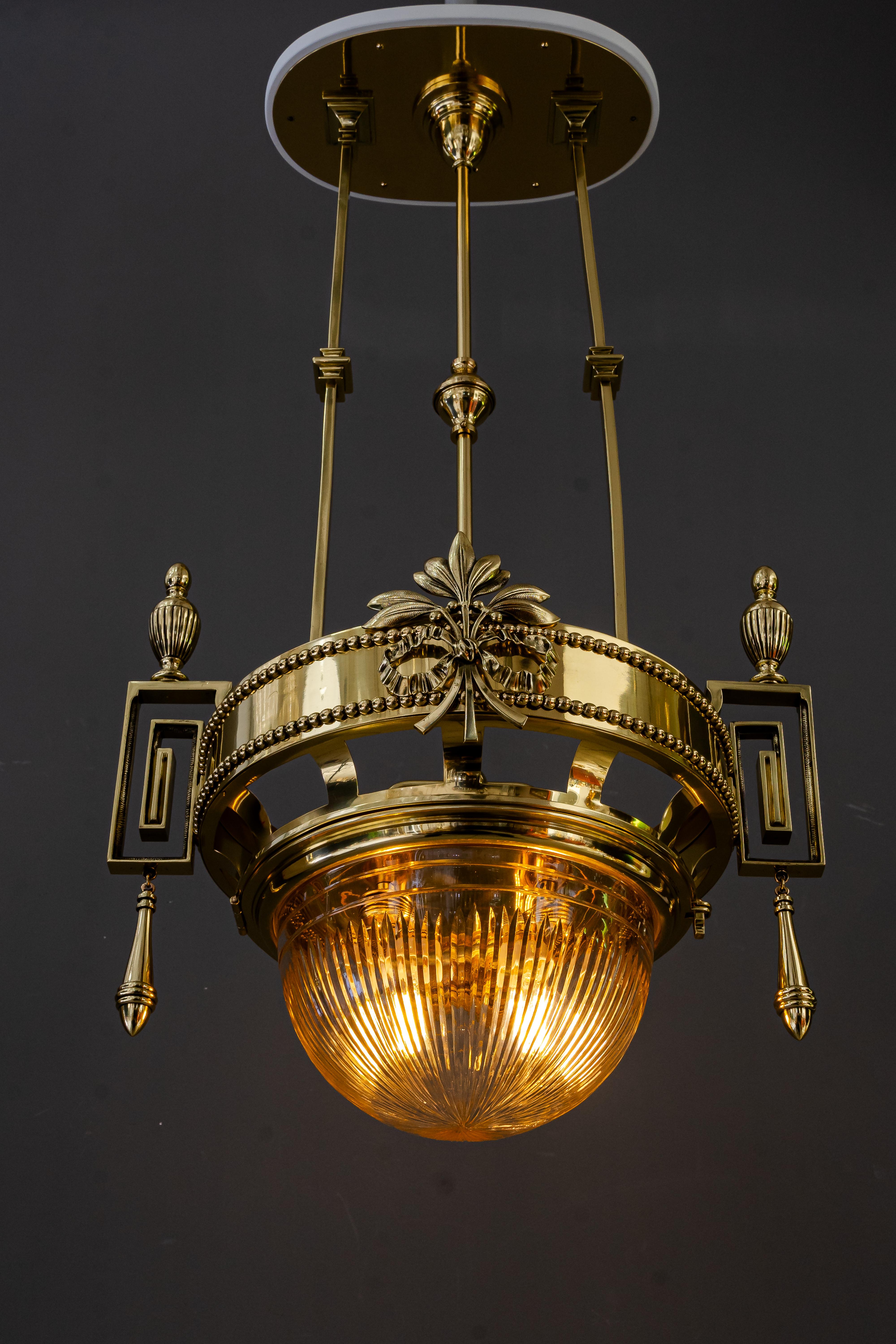 Grand lustre Art Deco viennois vers 1920 en vente 12