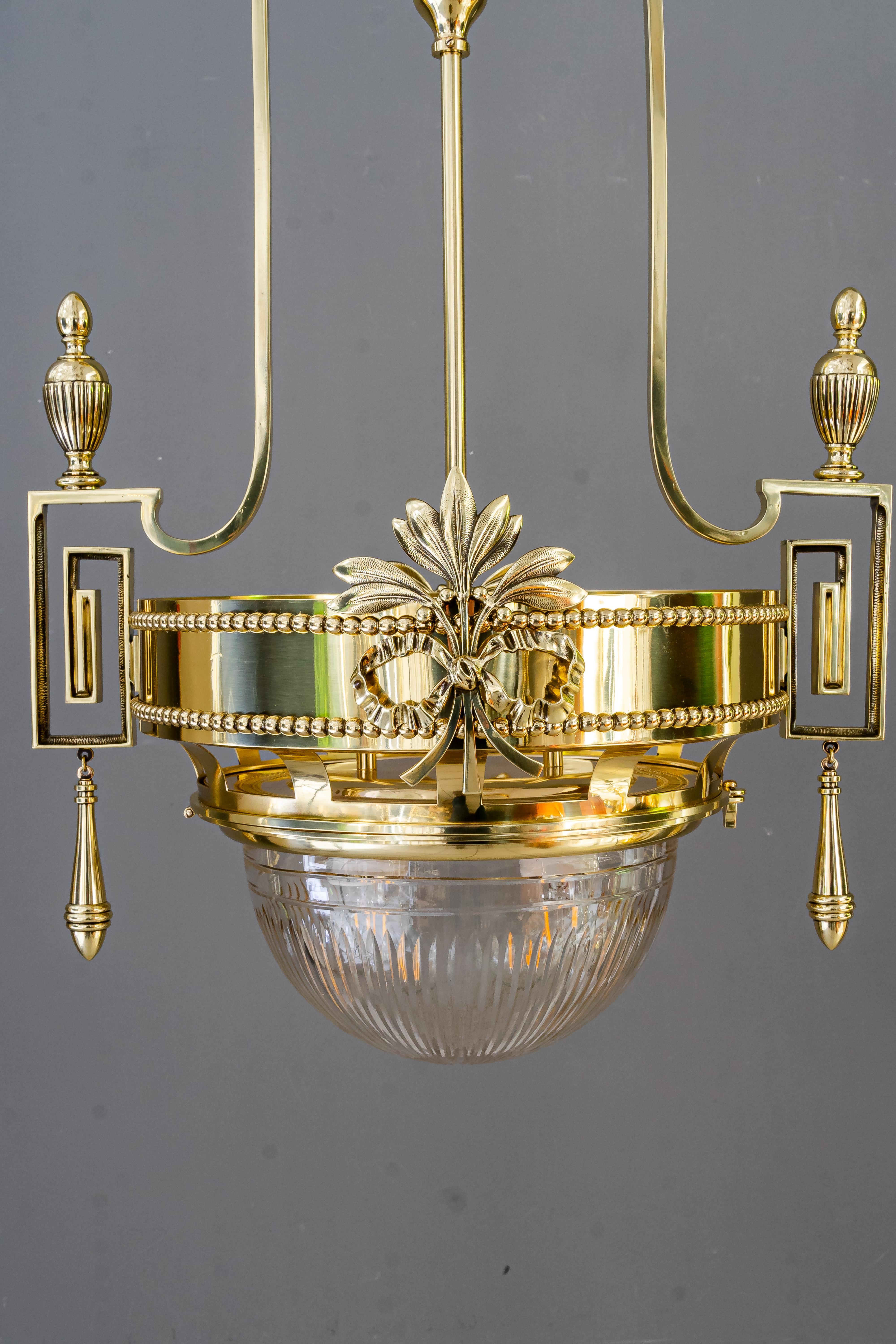 Art déco Grand lustre Art Deco viennois vers 1920 en vente