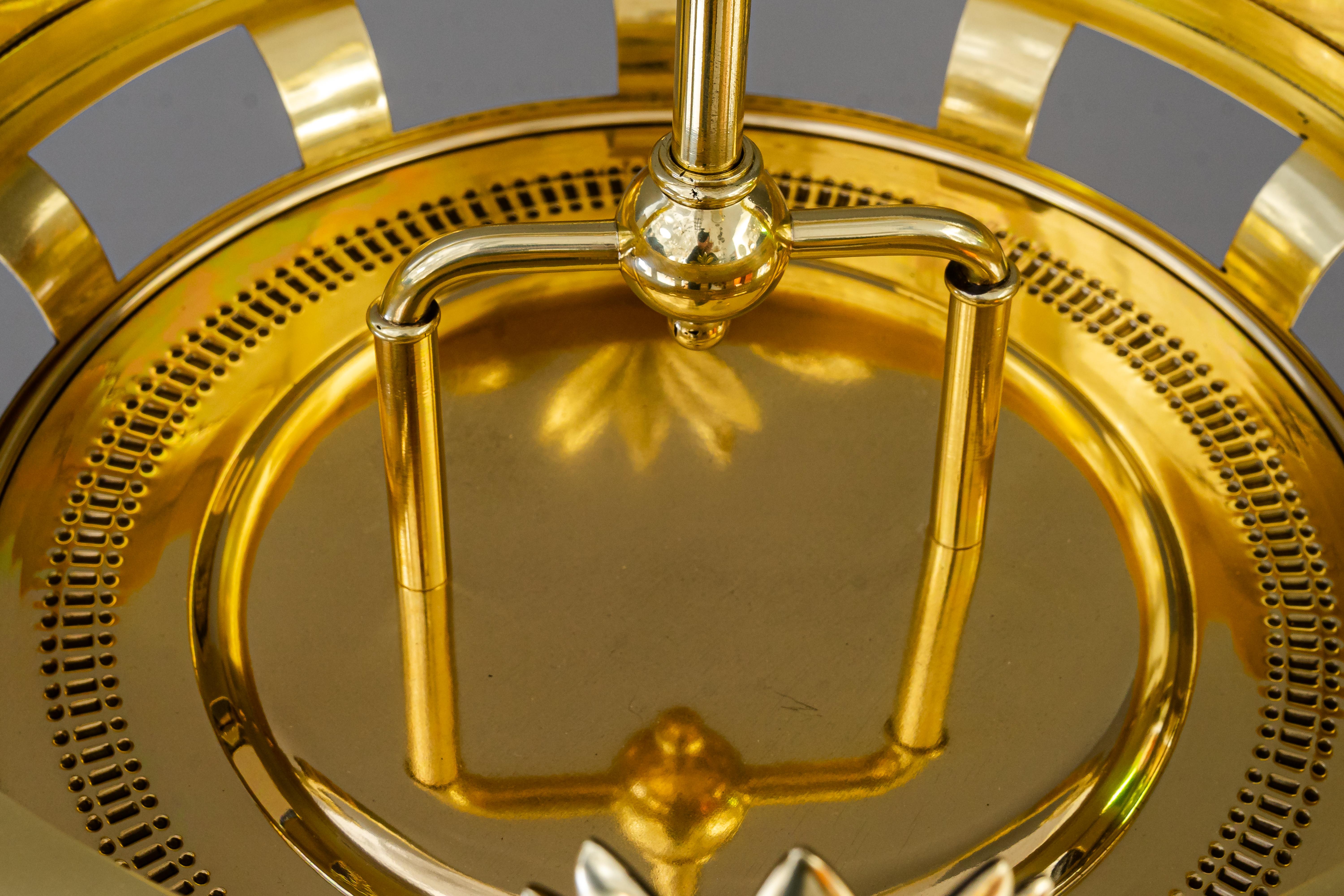 Laqué Grand lustre Art Deco viennois vers 1920 en vente