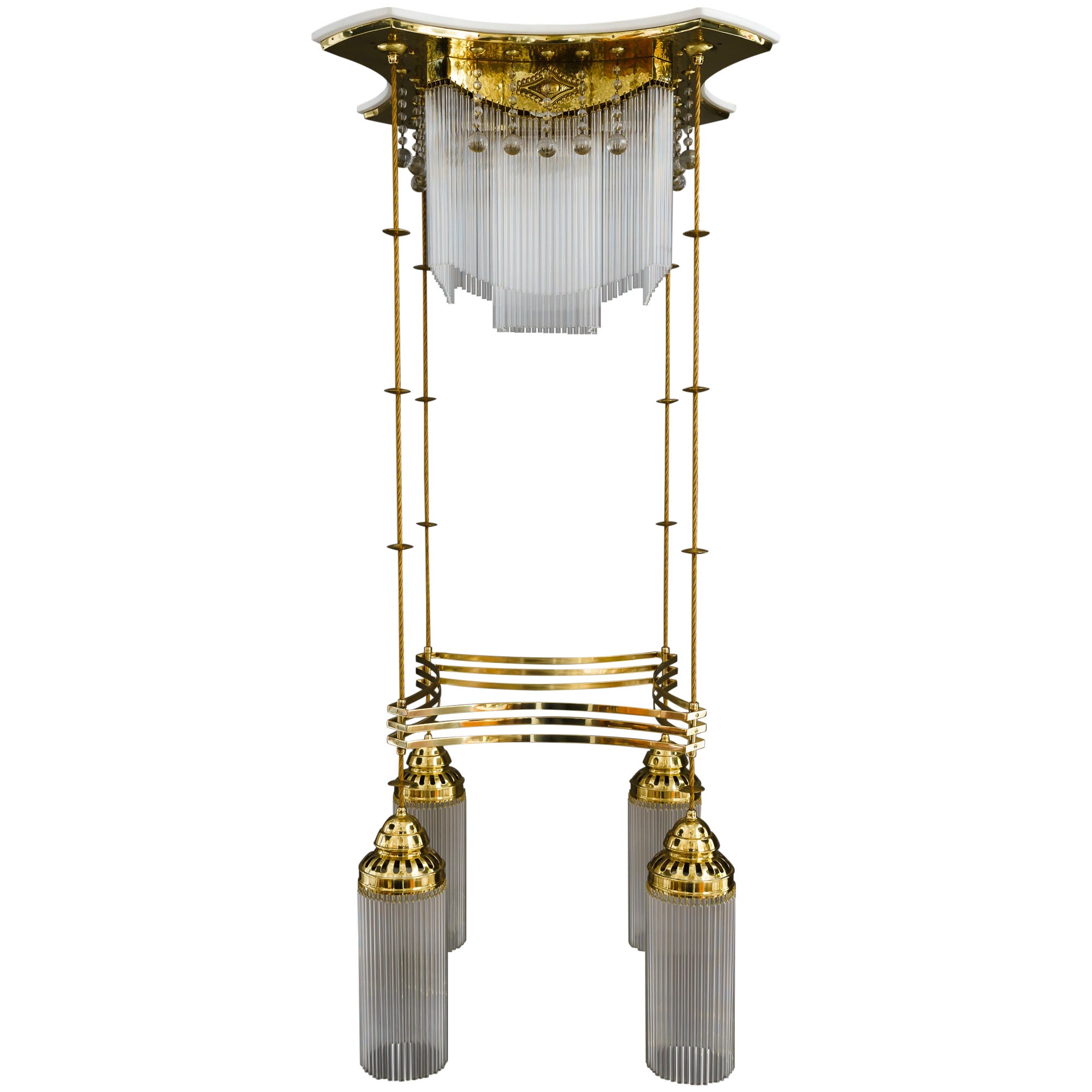 Big Art Deco Chandelier Vienna, Around 1920s For Sale