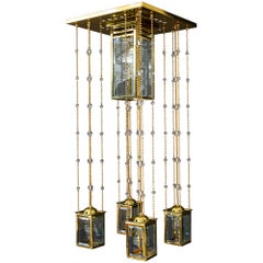 Großer Art Deco Kronleuchter Wien um 1920