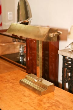Big Art Deco Desk Lamp, 1920, Material: Bronze, German