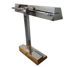 Big Art Deco Desk Lamp, 1920, Material, Chromed Bronze , German