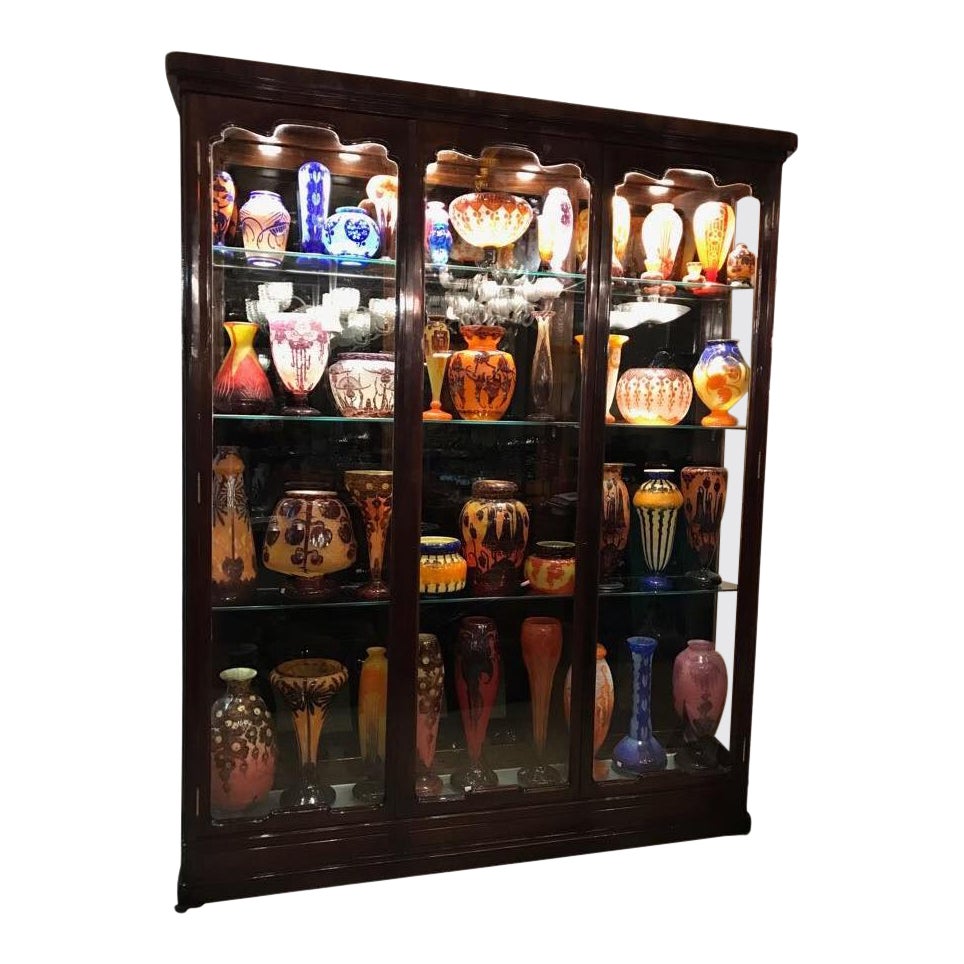 Grand meuble Art Déco, 1920, français, matériaux : bois et verre