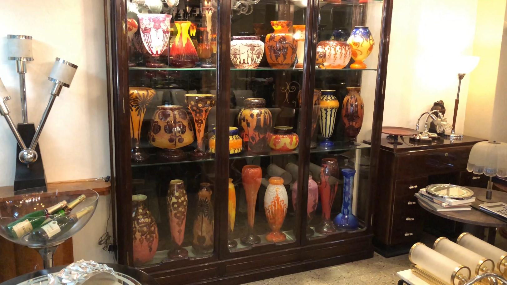 Grand meuble Art Déco, 1920, français, matériaux : bois et verre en vente 8