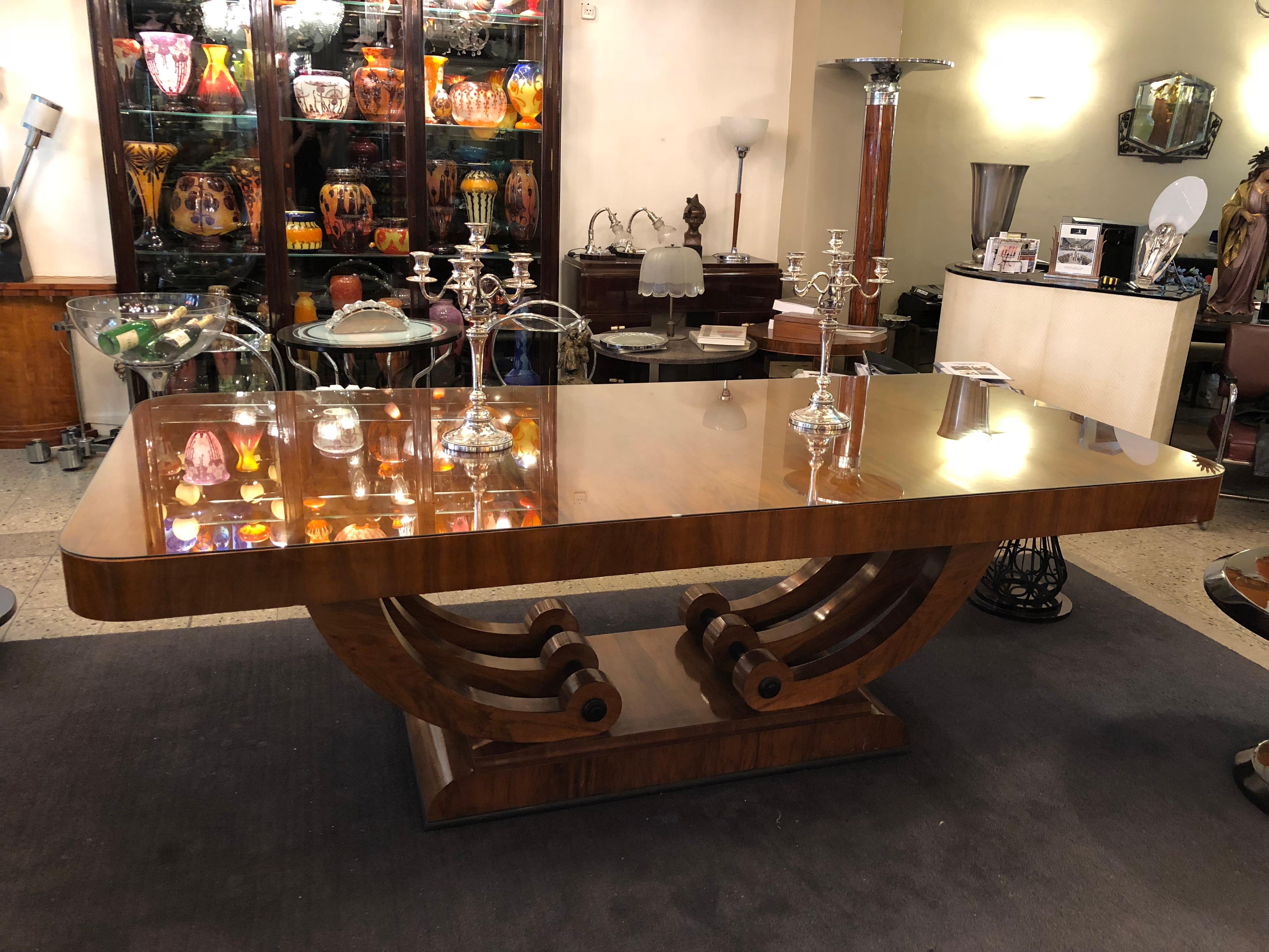 Big Art Deco Furniture, 1920, French, Materials: Wood and Glass In Good Condition For Sale In Ciudad Autónoma Buenos Aires, C