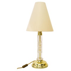 Big Art Deco glass rod table lamp with fabric shade vienna around 1920s