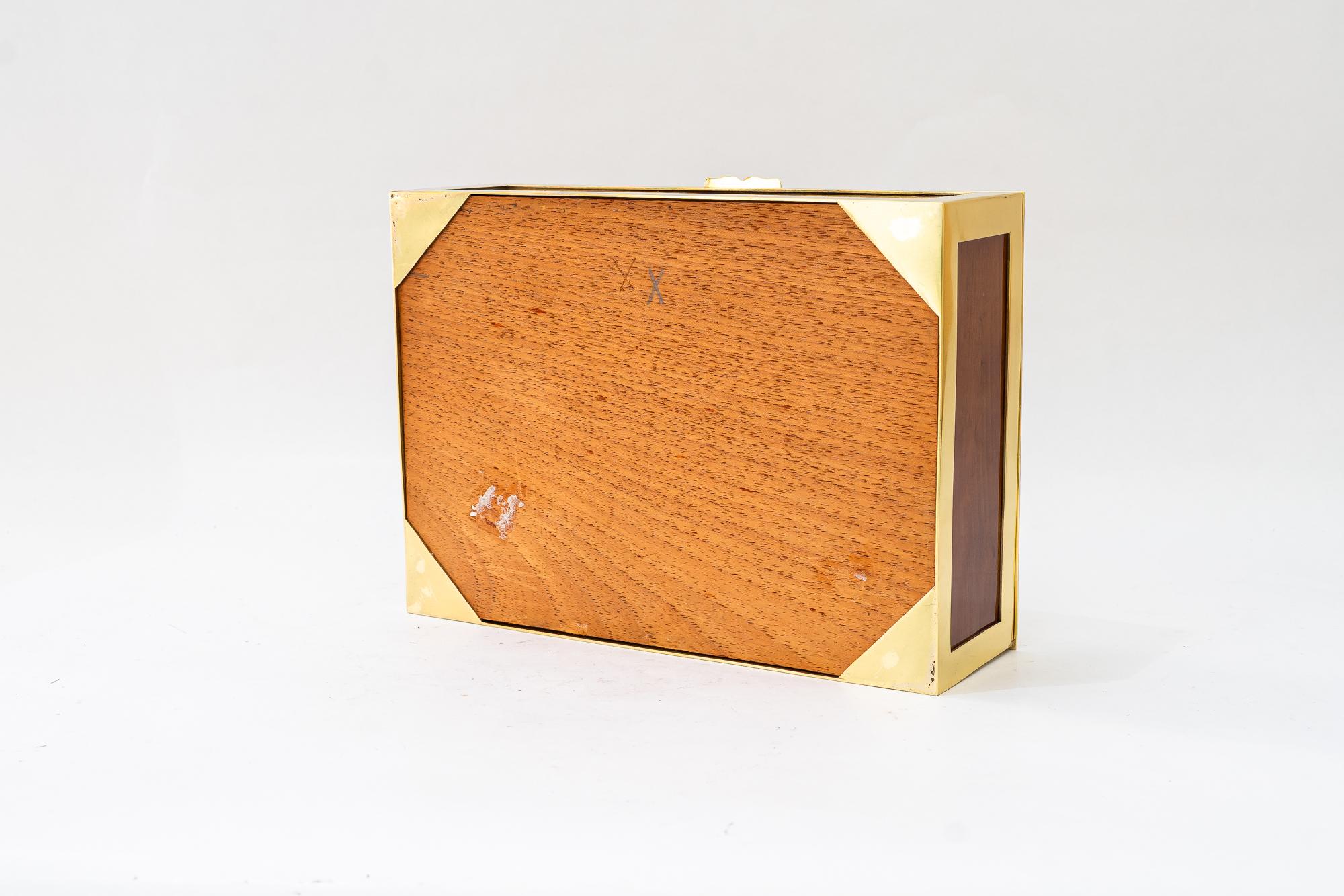 Big Art Deco Jewelry Box brass and wood around 1920s For Sale 2