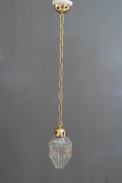 Big Art Deco pendant with cut glass shade vienna around 1920s