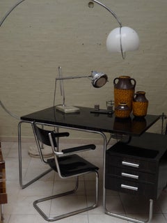 Big Art Deco Table Lamp 1920, France, Materials, Marble and Chrome