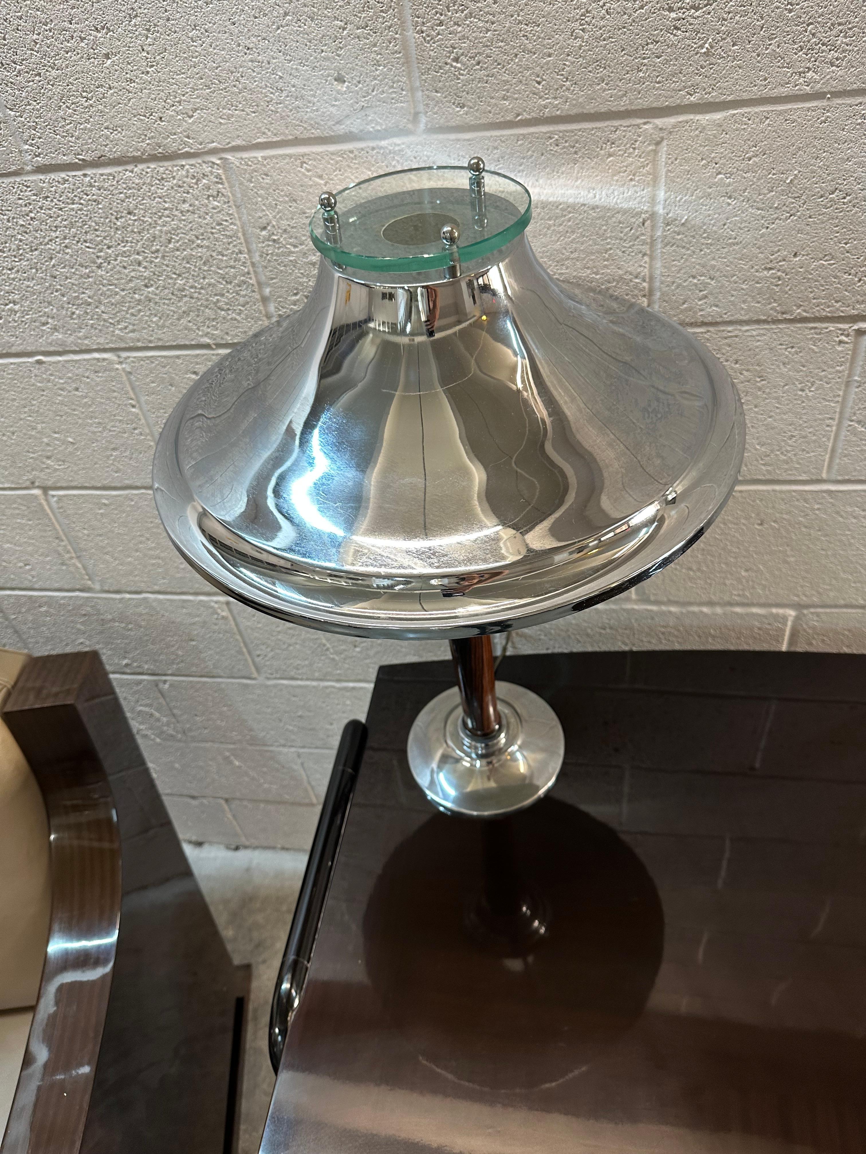 Big Art Deco table Lamp, 1920 in Chrome , France For Sale 7