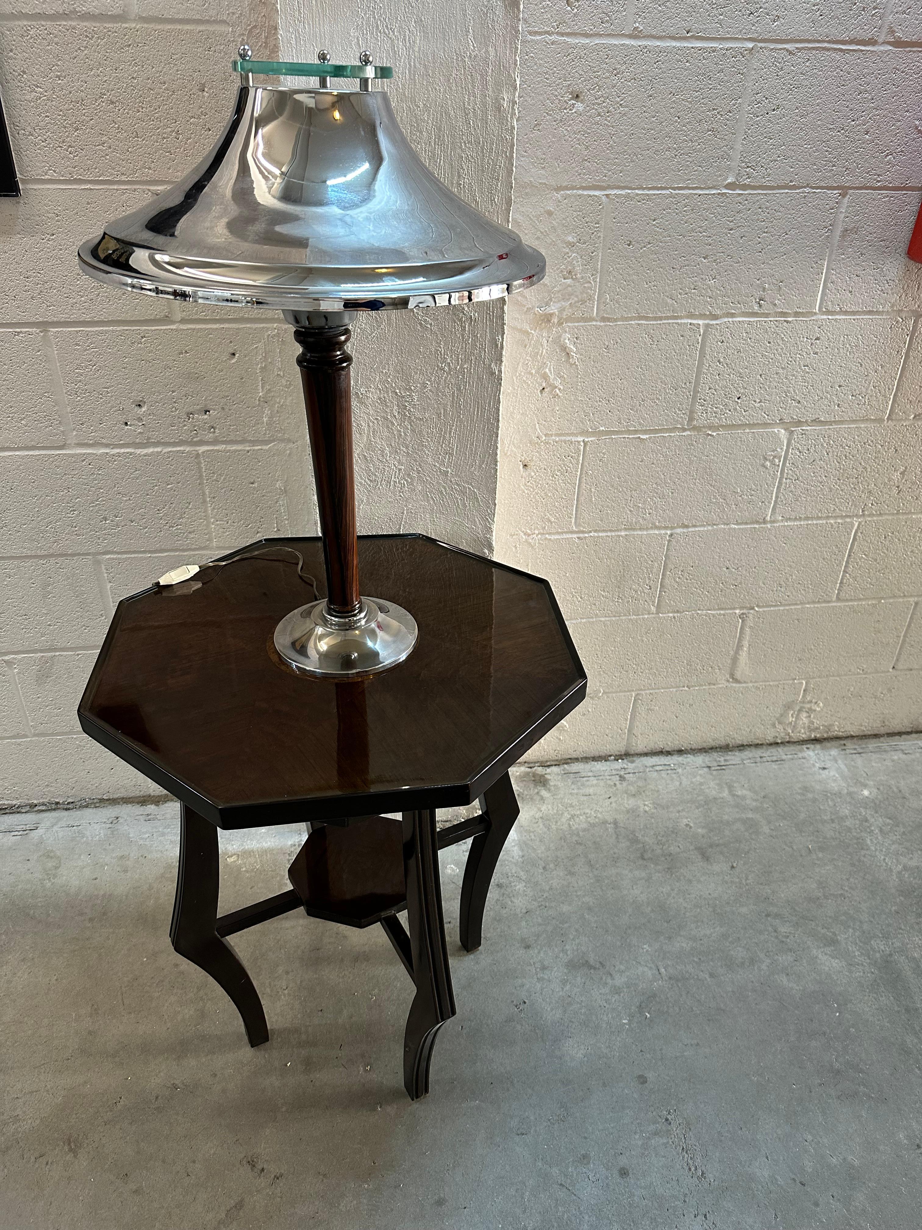 Big Art Deco table Lamp, 1920 in Chrome , France For Sale 13