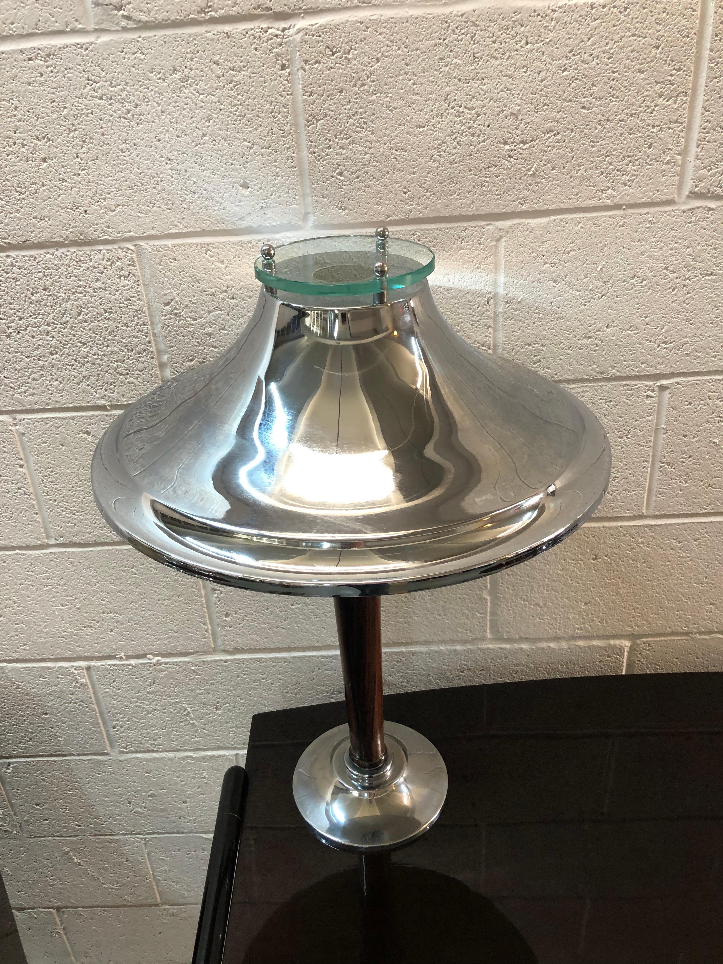 Big Art Deco table Lamp, 1920 in Chrome , France For Sale 3