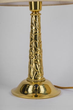 Big Art Deco Table lamp with Fabric shade around 1920s