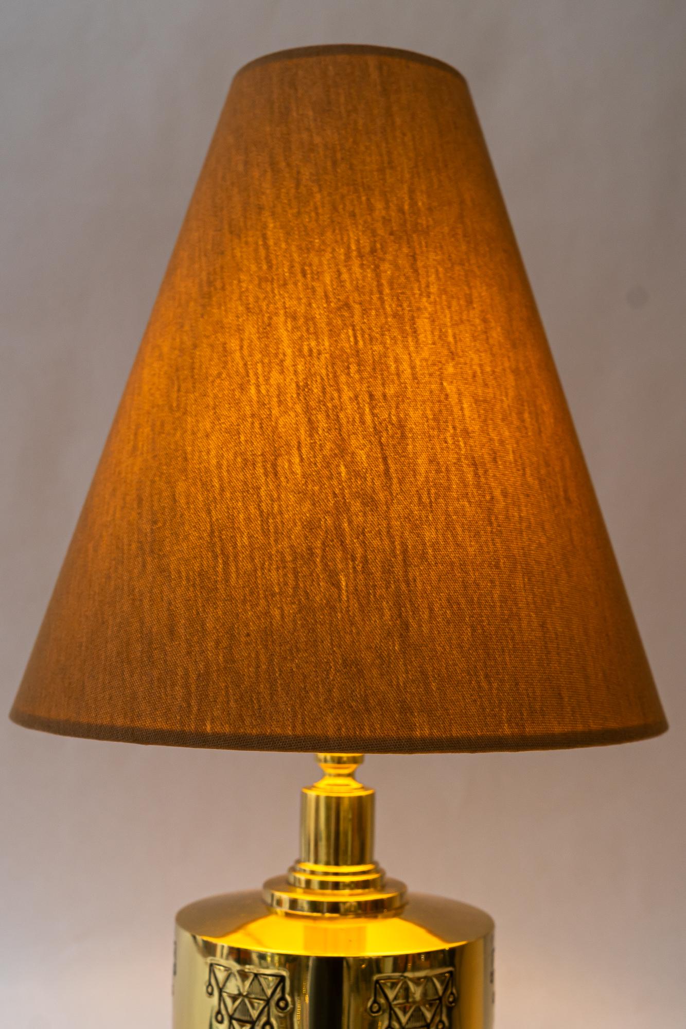 Bigli Art Deco Tischlampe mit Stoffschirm Wien um 1920 im Angebot 9