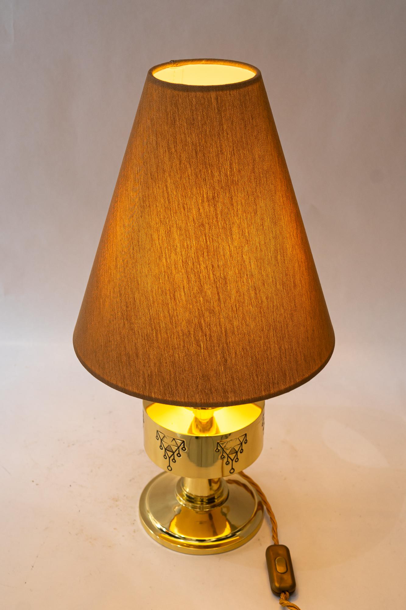 Bigli Art Deco Tischlampe mit Stoffschirm Wien um 1920 im Angebot 10