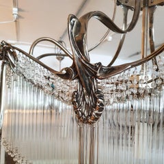 Big Art Nouveau Bronze Chandelier