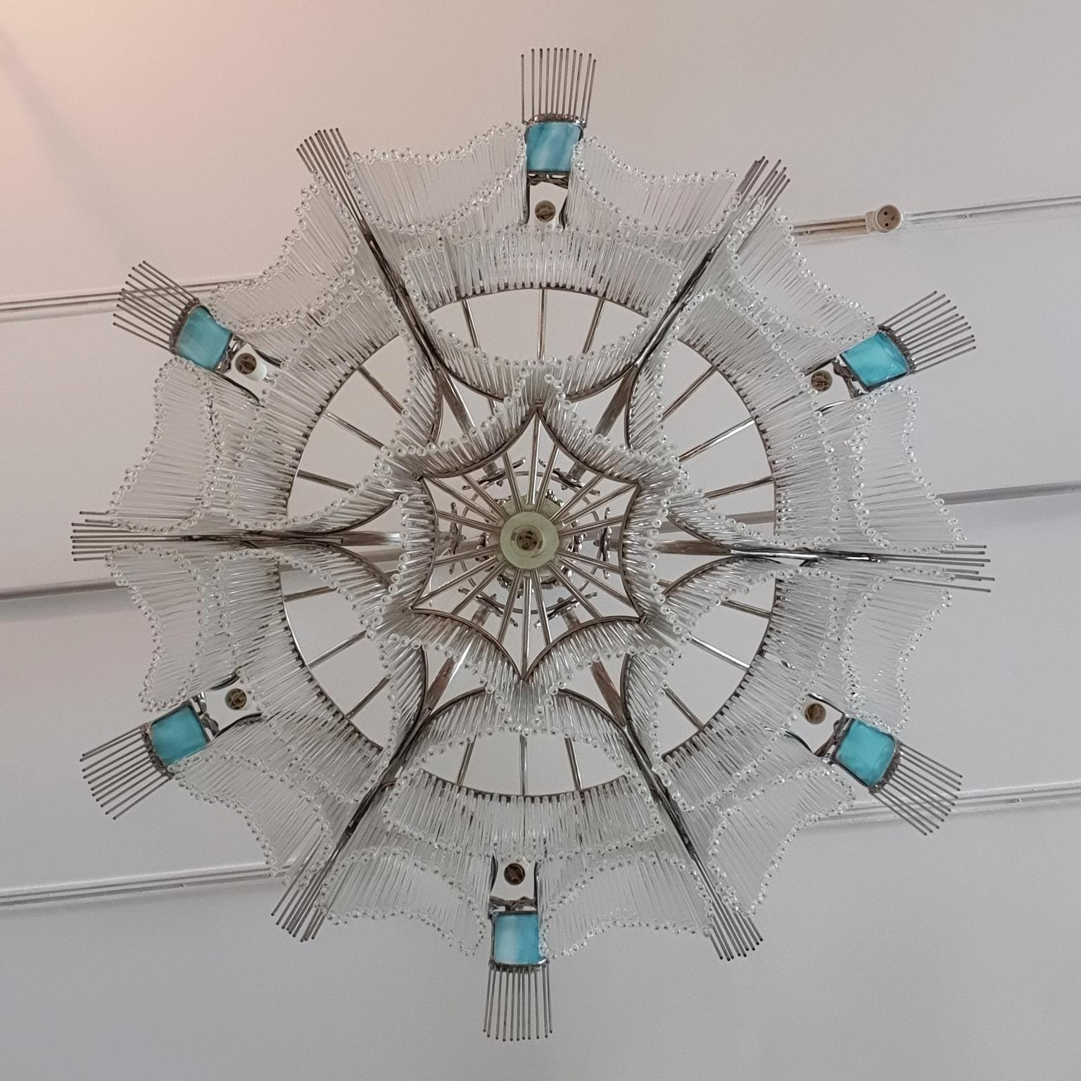XXI secolo e contemporaneo Grande lampadario Art Nouveau in bronzo Bigli (PEZZO UNICO) in vendita