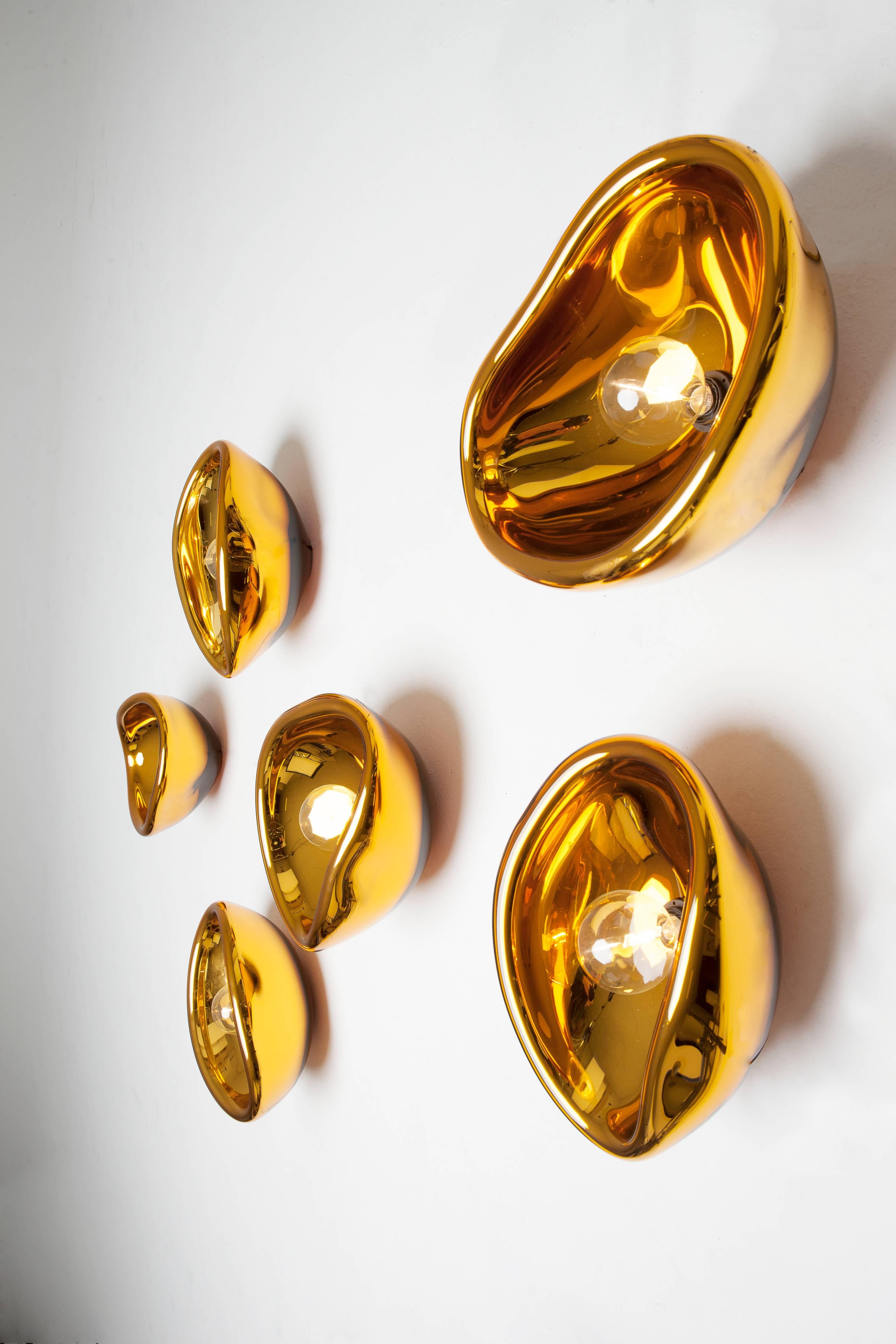 Post-Modern Big Aurum Gold Glass Sconce, Alex de Witte For Sale