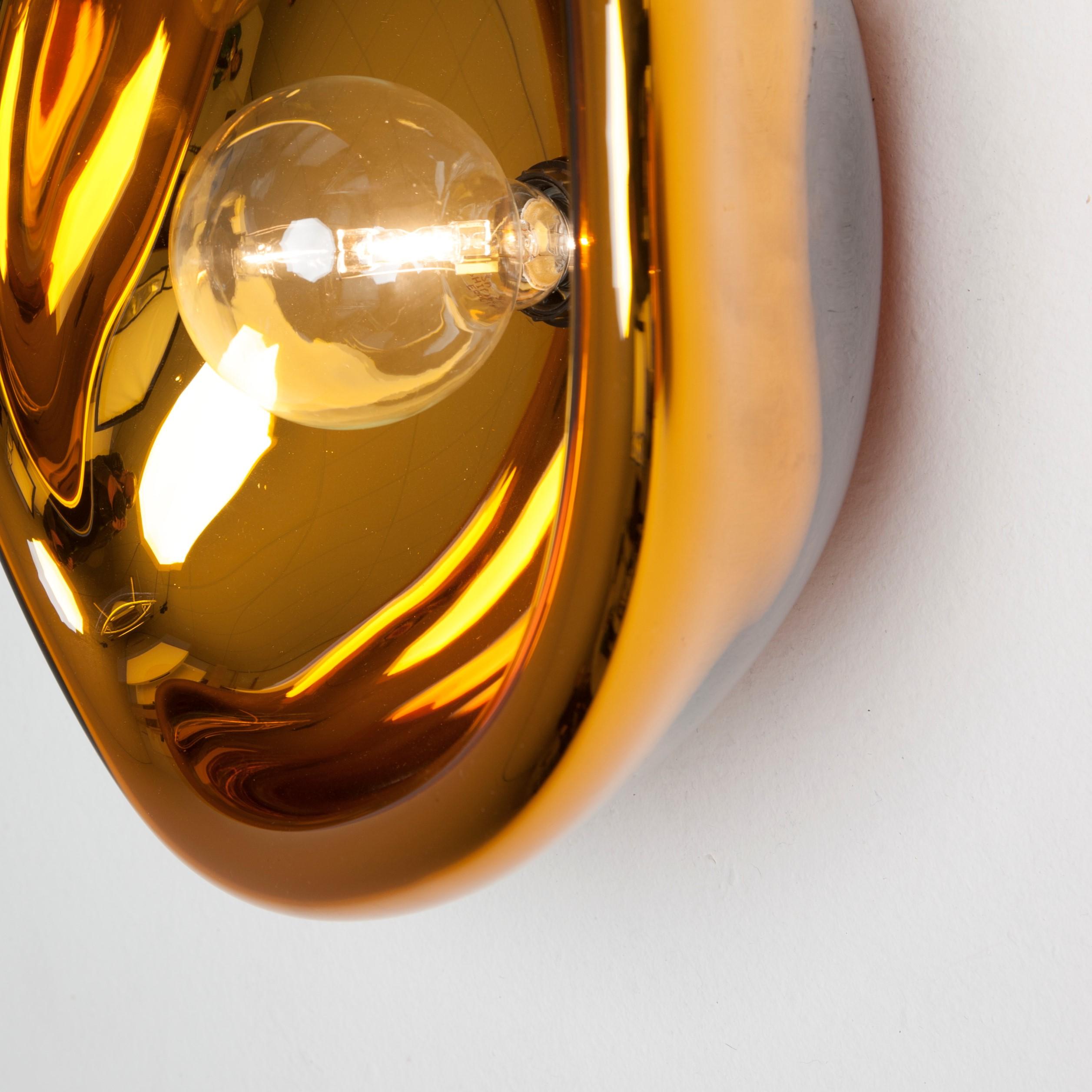 Post-Modern Big Aurum Gold Glass Sconces, Alex de Witte For Sale