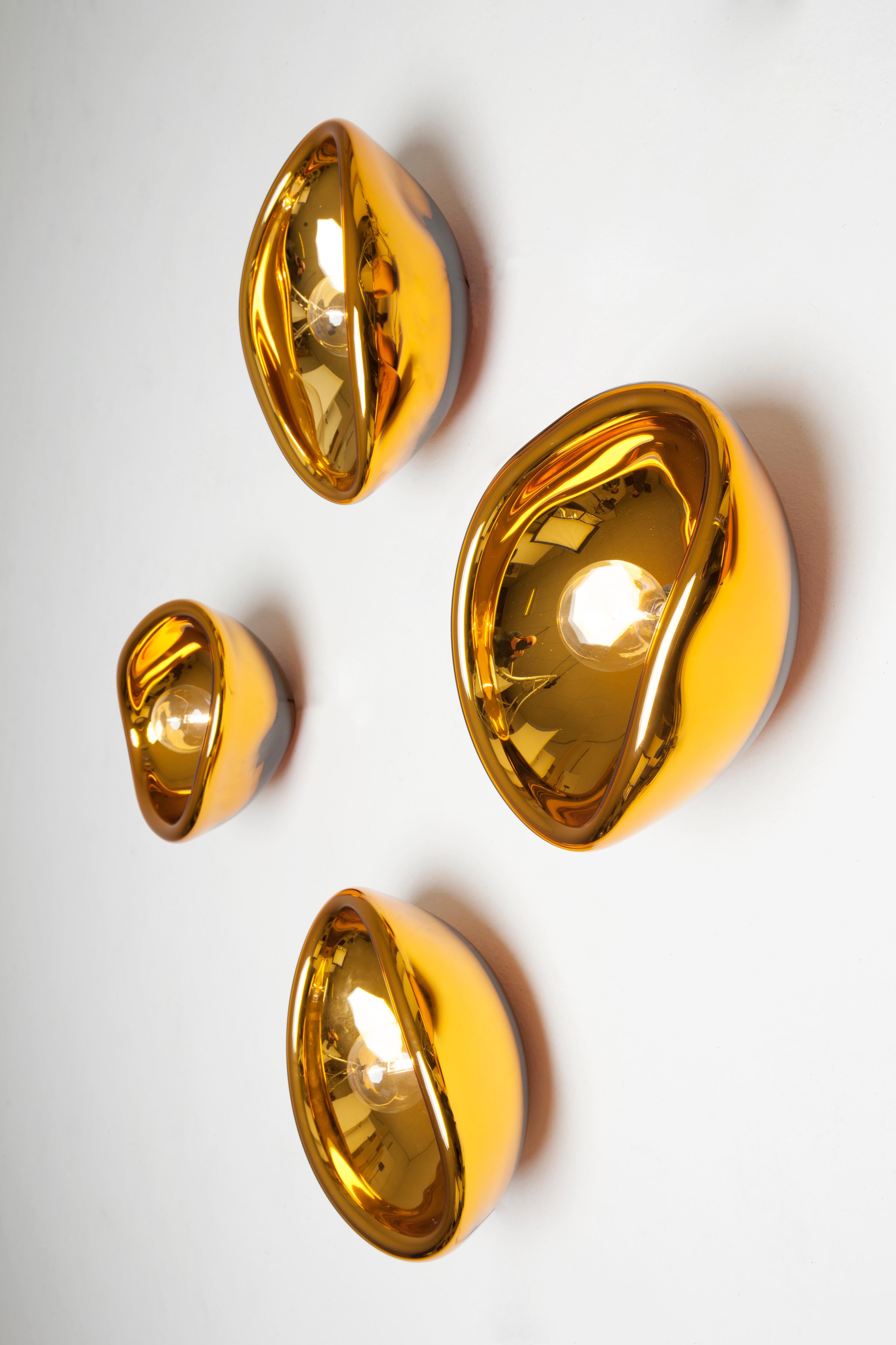 Big Aurum Gold Glass Sconces, Alex de Witte In New Condition For Sale In Geneve, CH