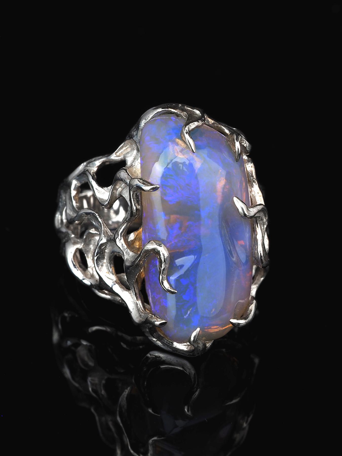iridescent stone ring