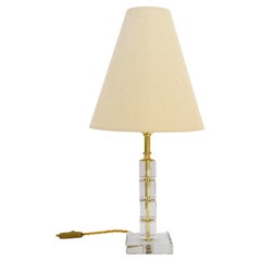 Big Bakalowits glass table lamp with fabric shade vienna around 1920s