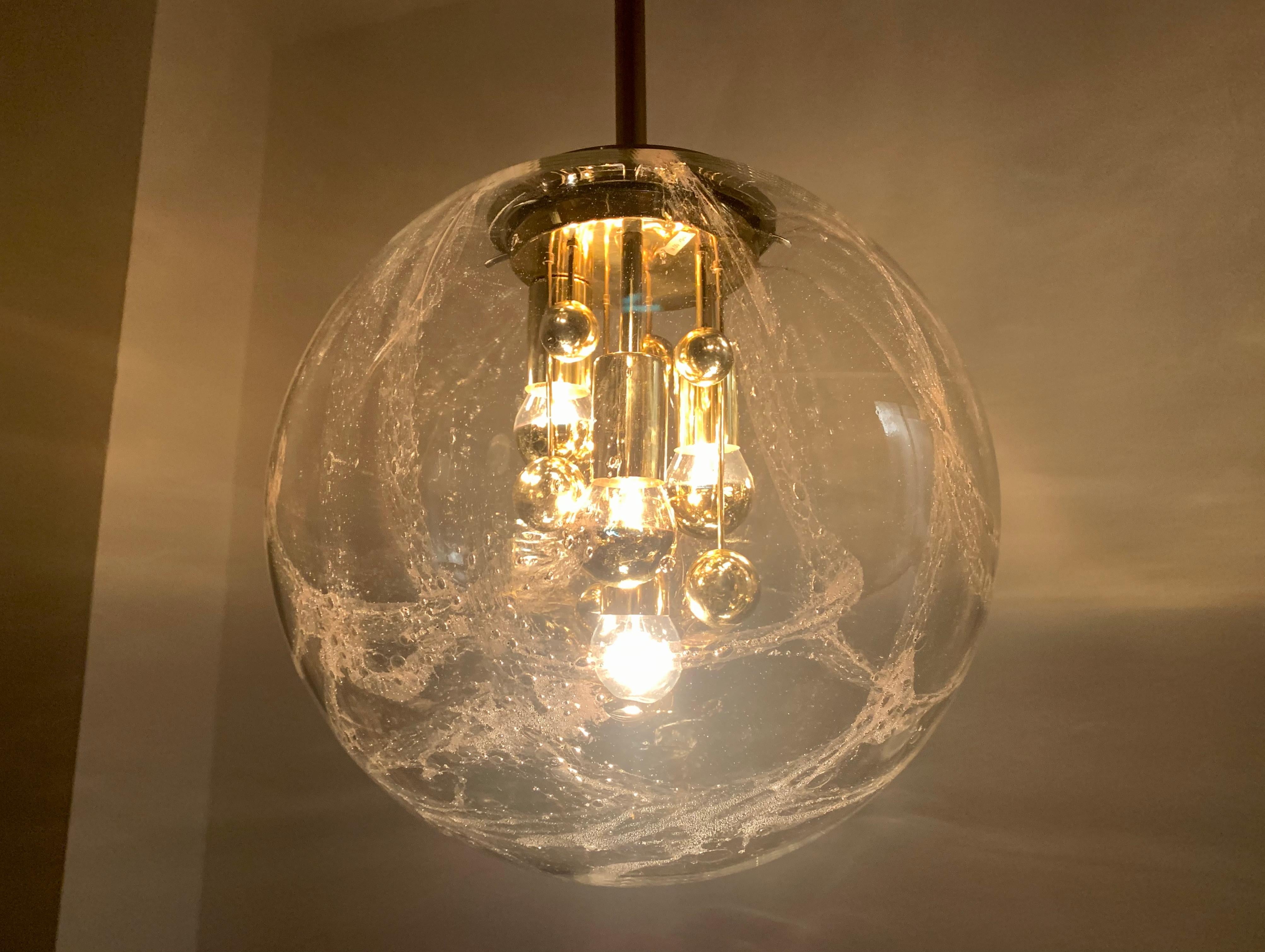 Big Ball Glass Pendant Lamp by Doria For Sale 2