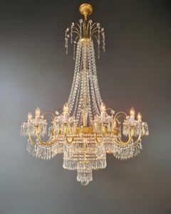 Big Baroque Crystal Chandelier Solid Brass Grand Classic Pendant Light