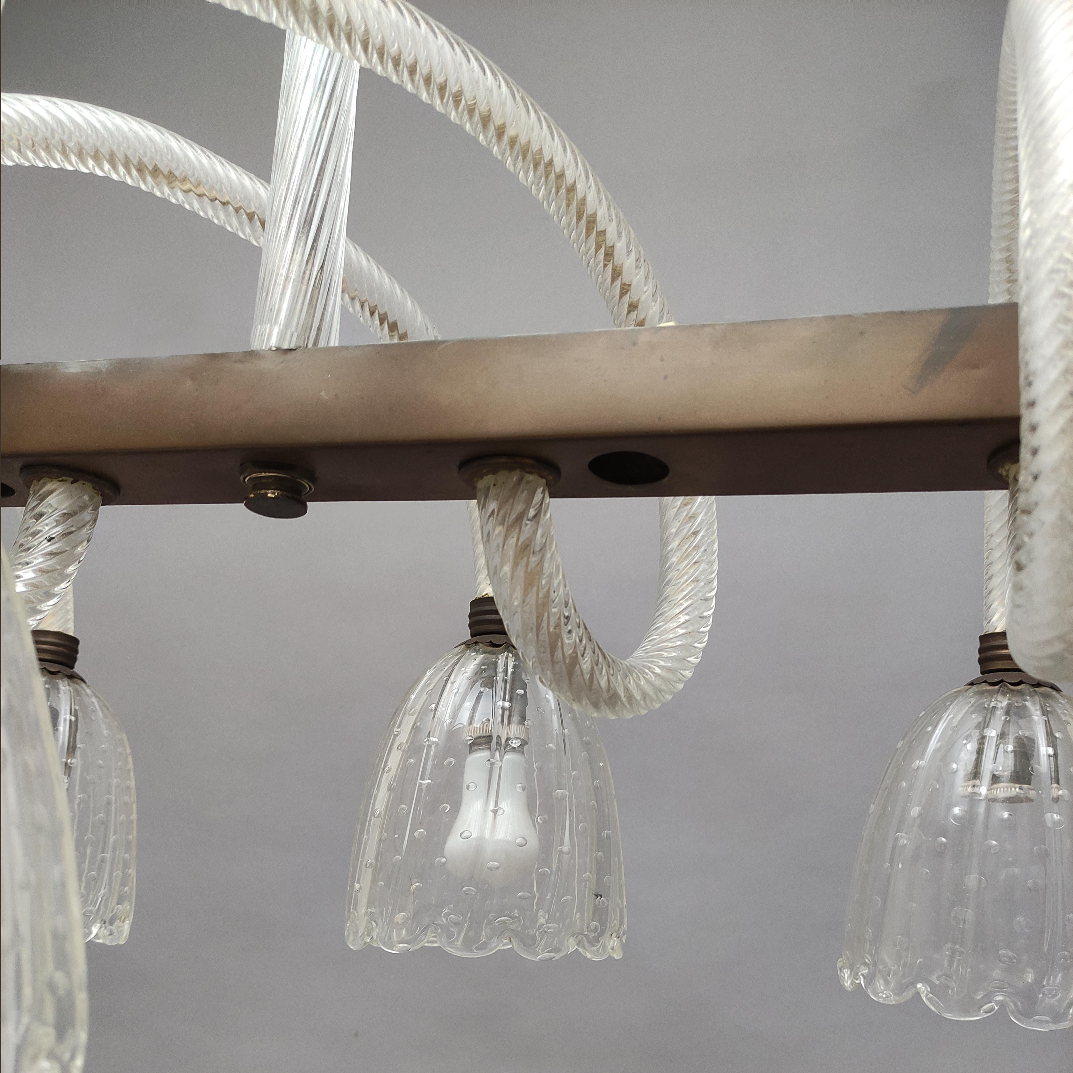 Big Barovier e Toso Murano Decò original chandelier 1940 In Good Condition In Montecchio Precalcino, VI