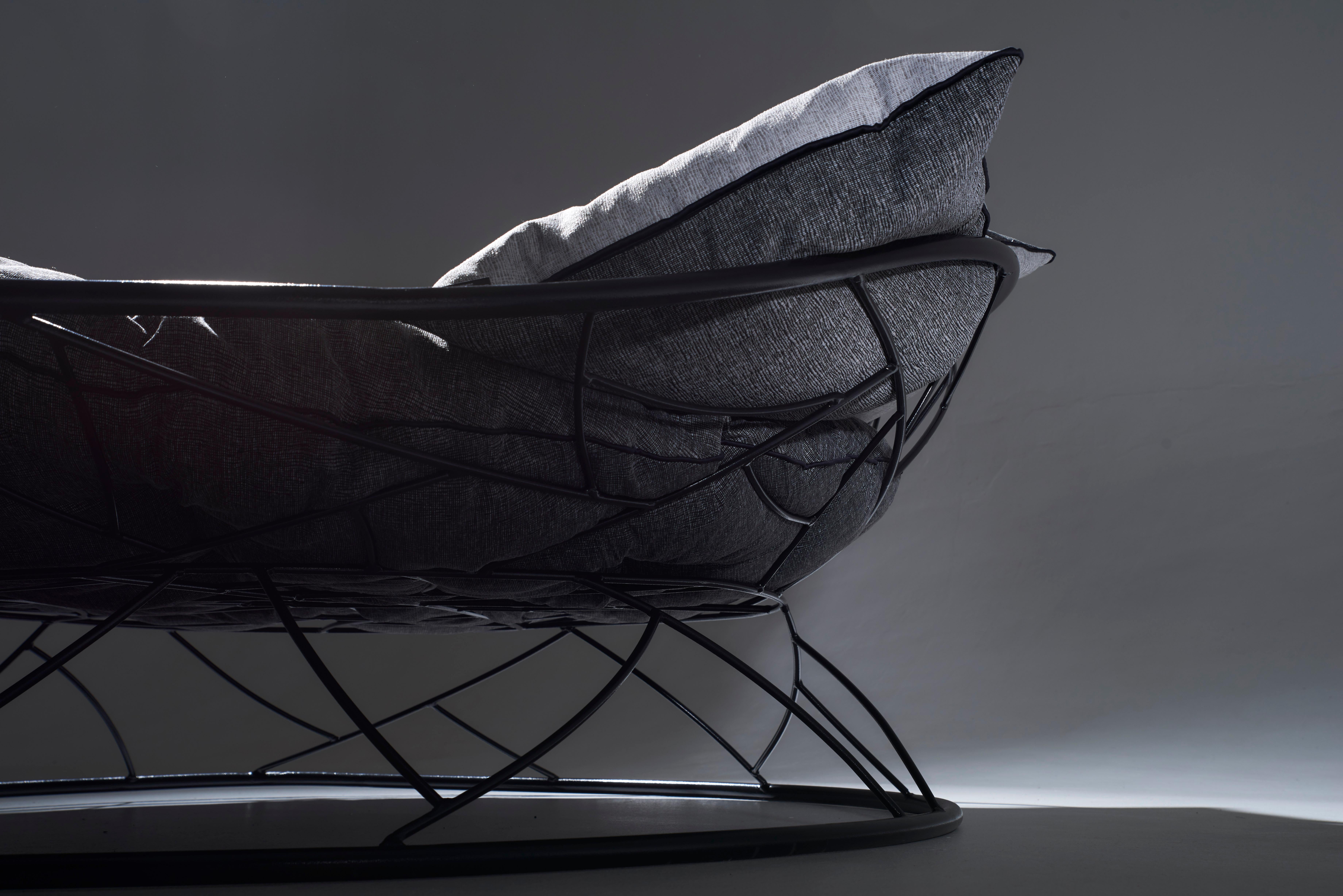 Soudé The Moderns Moderns Century Steel Big Basket Lounger (chaise longue à grand panier en acier)  en vente