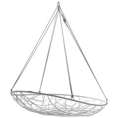 Silla de día colgante con cesta grande de acero Siglo XXI