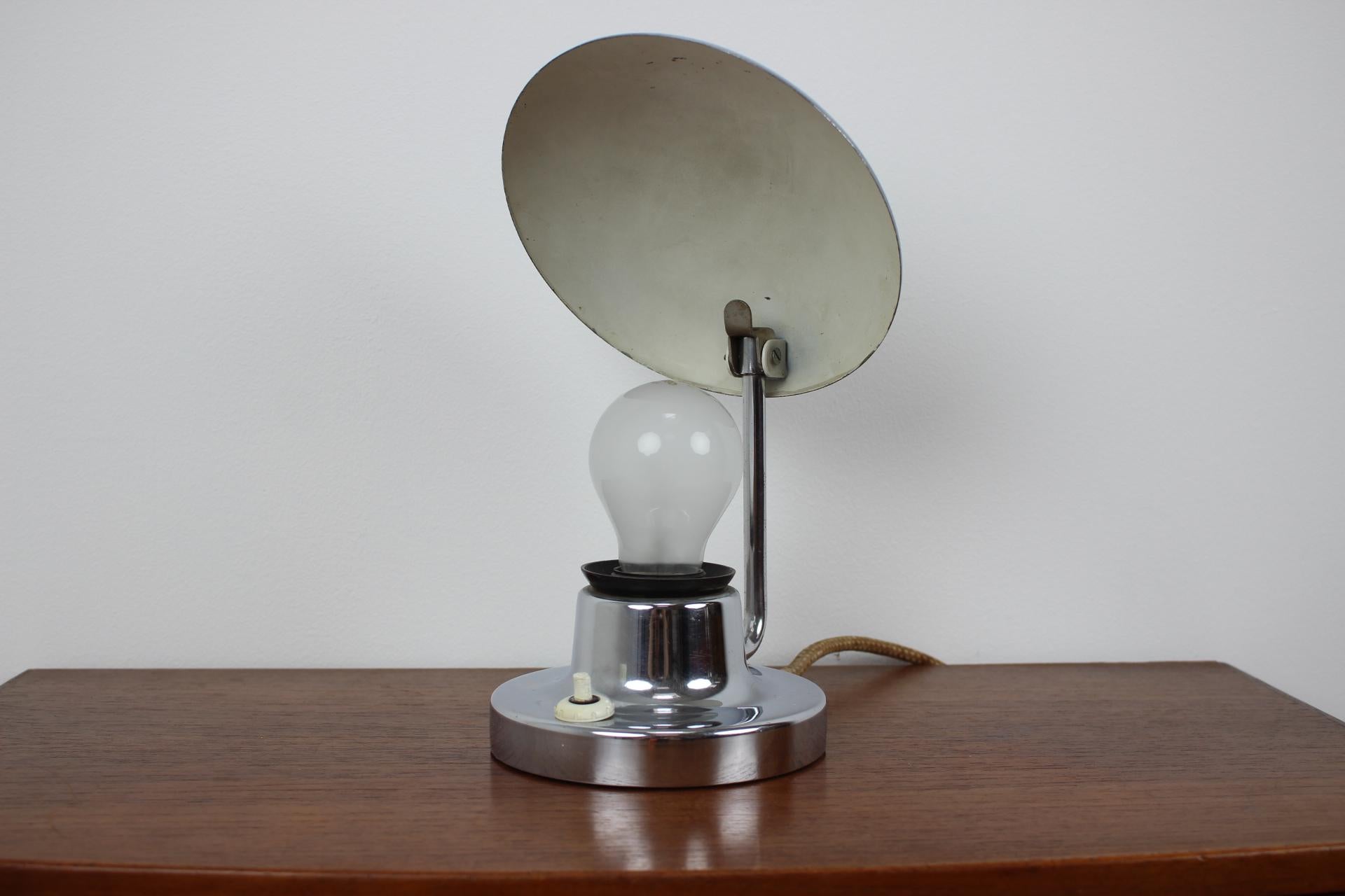 Czech Bauhaus Metal Table Lamp, 1930s