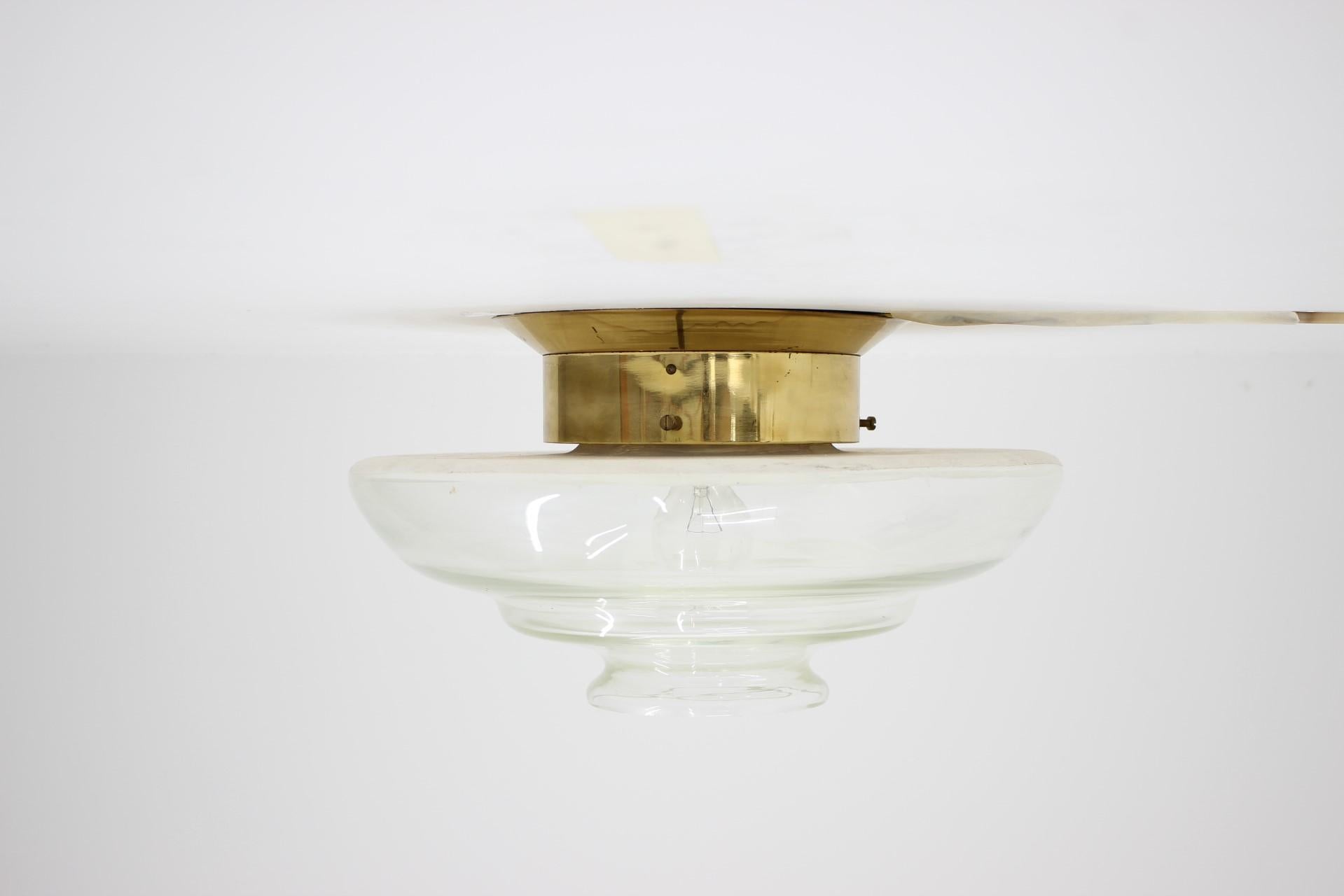 German Big Bauhaus Ceiling or Wall Lamp, Flush Mount, in Style of Otto Müller, 1930s