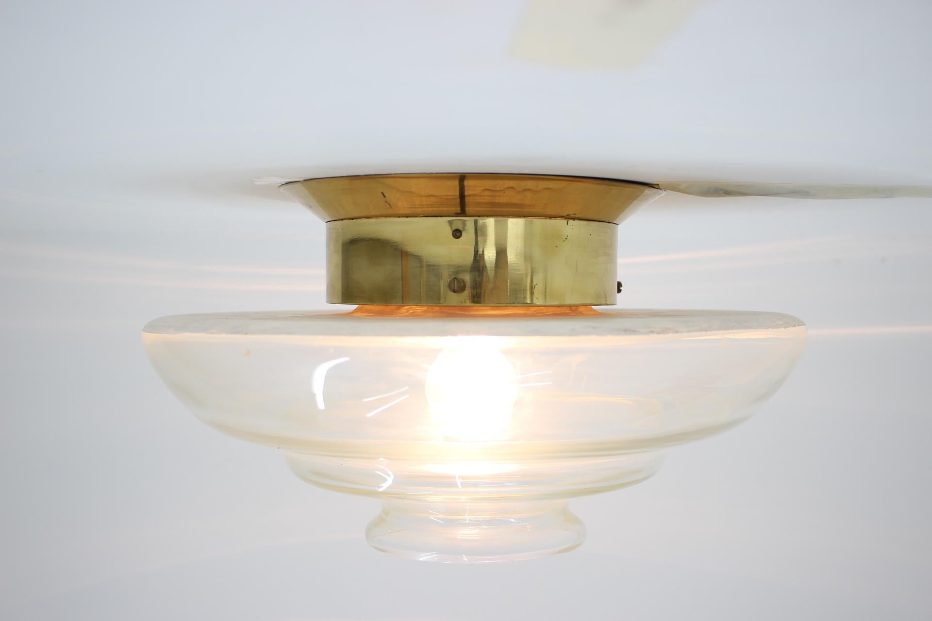 Big Bauhaus Ceiling or Wall Lamp, Flush Mount, in Style of Otto Müller, 1930s 2