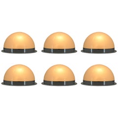 Big Bauhaus Chrome Flushmount or Wall Light, 1940s, Eight Items Available