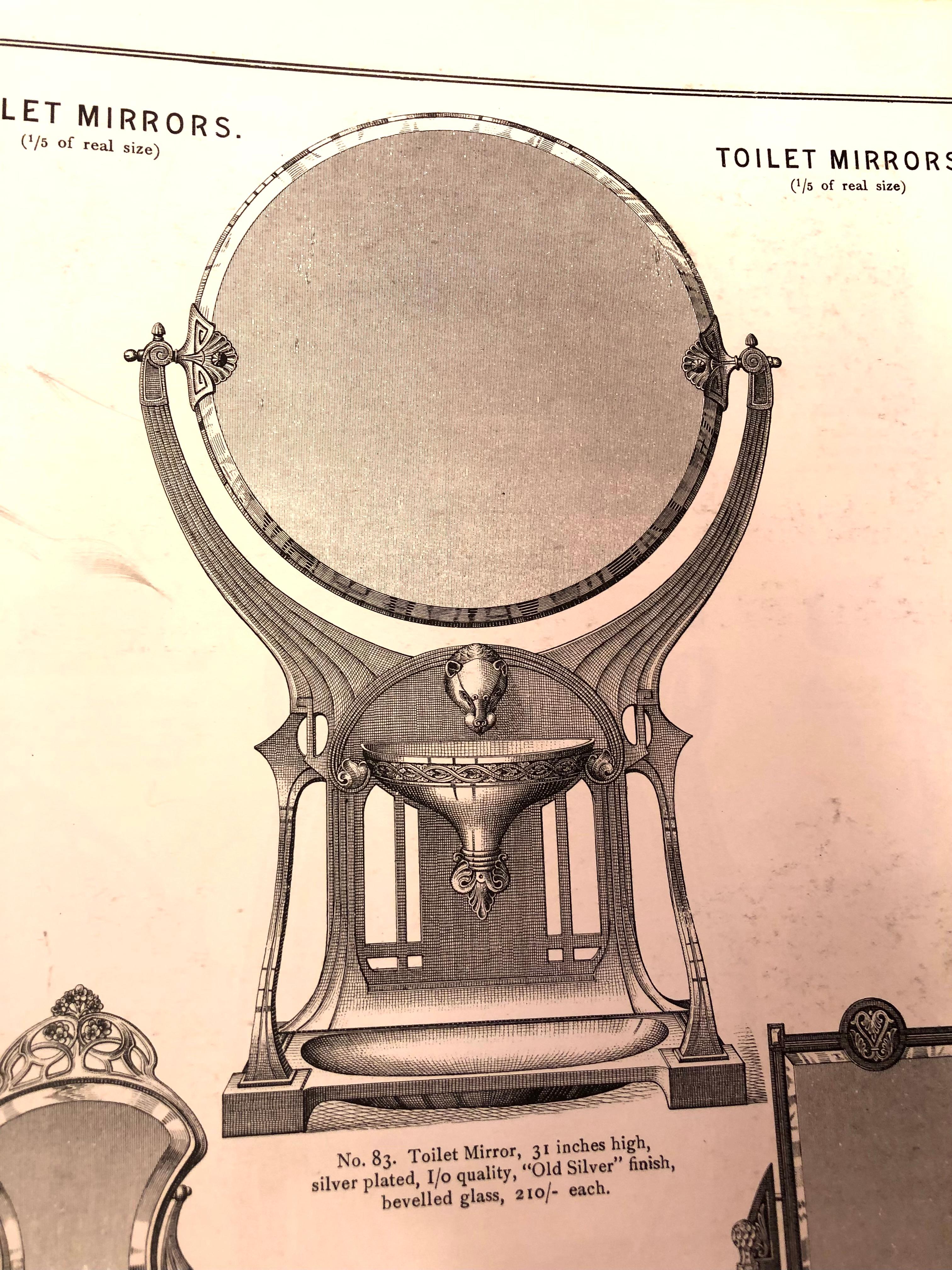 Panneau de miroir Grand Ours, WMF, année 1910, Jugendstil, Art Nouveau, Liberté, Allemagne en vente 4