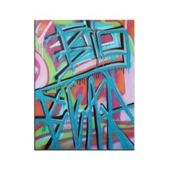 'Untitled XVII' Wrapped Canvas Original Street Art Painting by Big Bear 