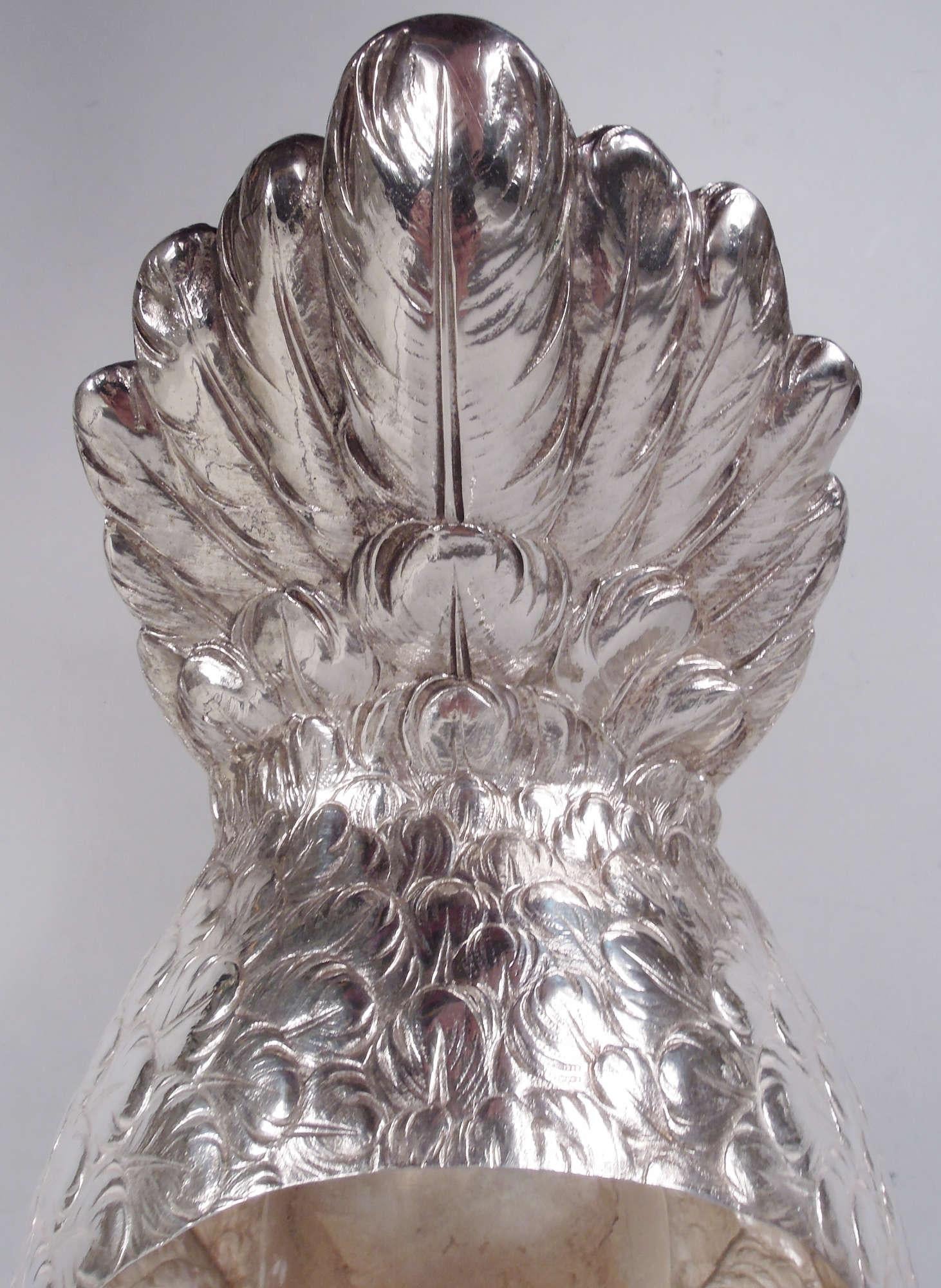 Big & Beautiful German Silver Centerpiece Swan with Wide Wingspan For Sale 5