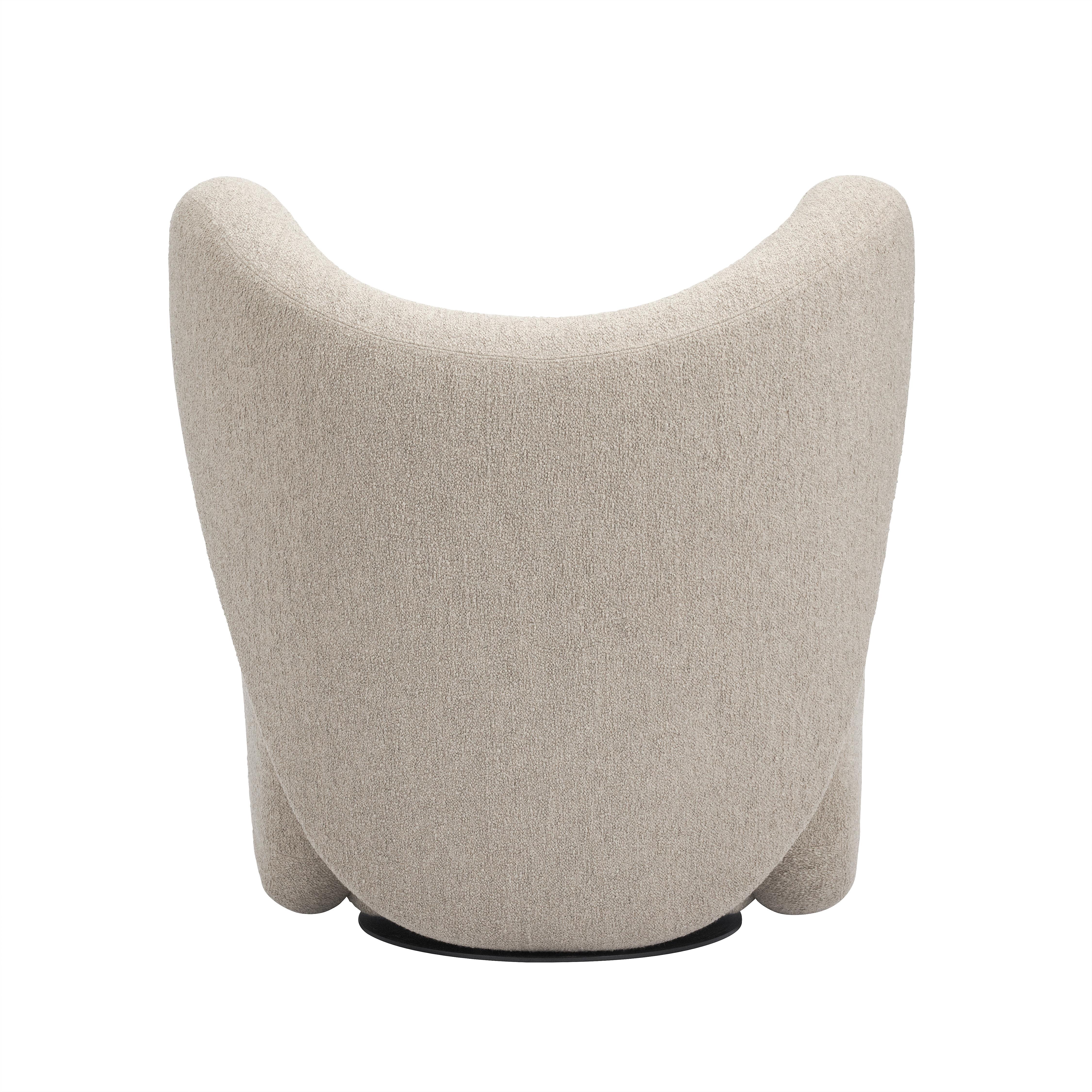 Scandinavian Modern 'Big Big Chair' Armchair by Norr11, Barnum Bouclé, Beige For Sale